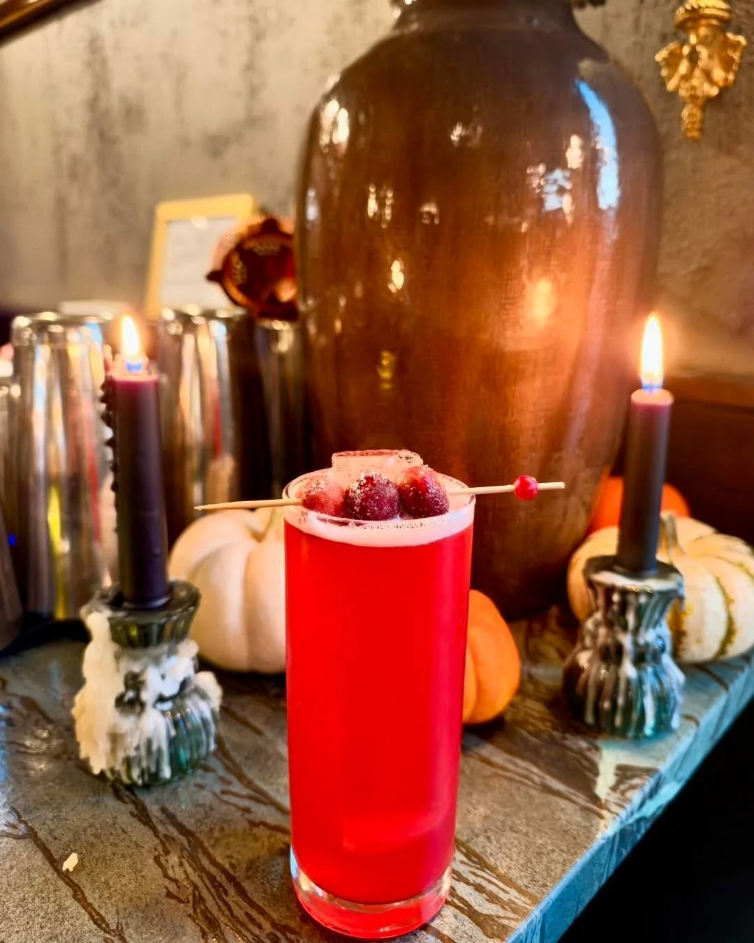 Introducing Crimson &amp; Spice, our newest seasonal cocktail at Tallgrass.

Featuring rum, house-made cranberry pur&eacute;e, cranberry juice, fresh lemon, cinnamon, and Angostura bitters, this cocktail brings together bright cranberry, warming spic