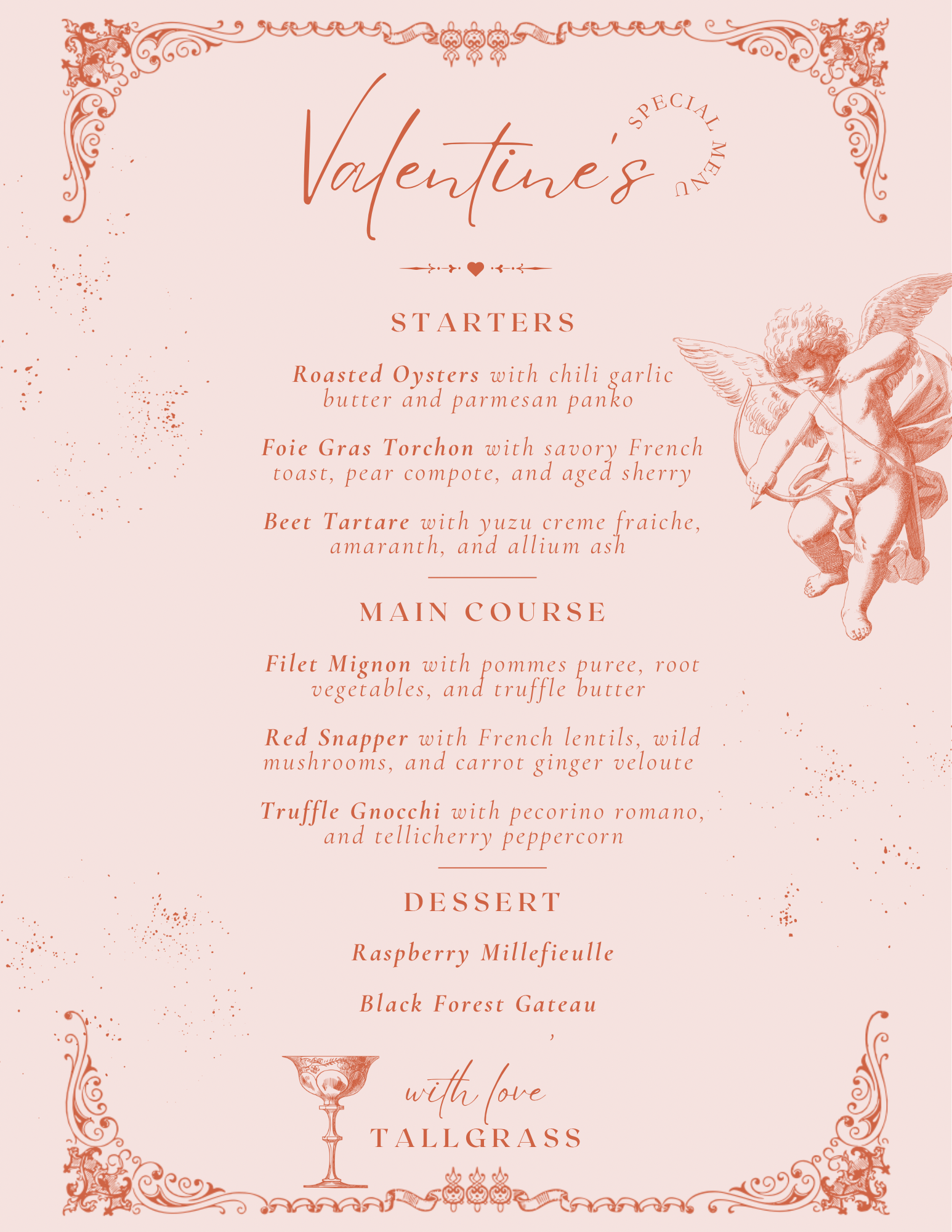 Valentines Day Menu