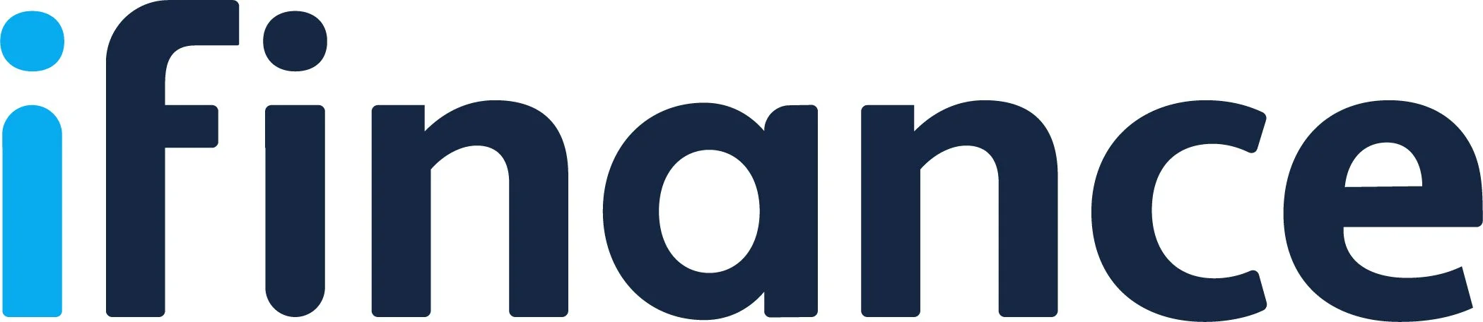 Logo de l'entreprise iFinance avec le texte 'finance' écrit en lettres bleues sur fond blanc