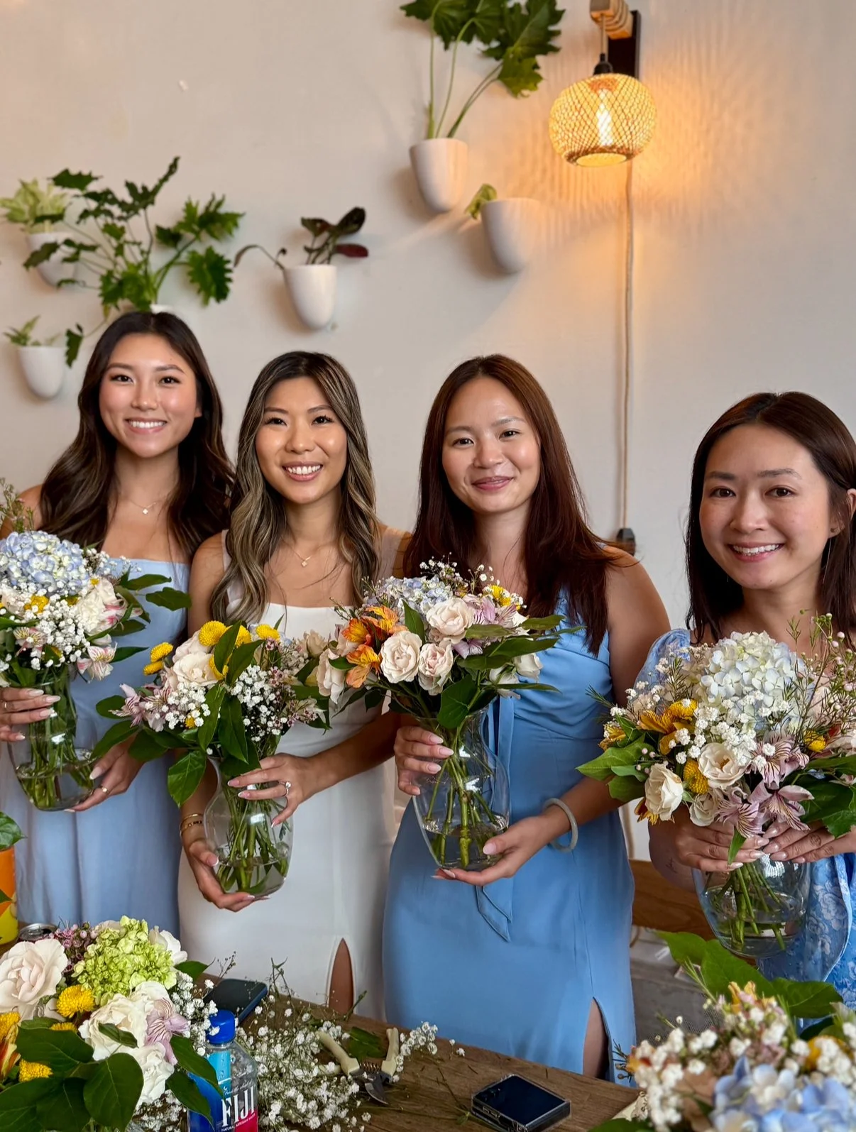 Winny’s Elegant Brooklyn Bridal Shower – Floral Workshop at Bat Haus