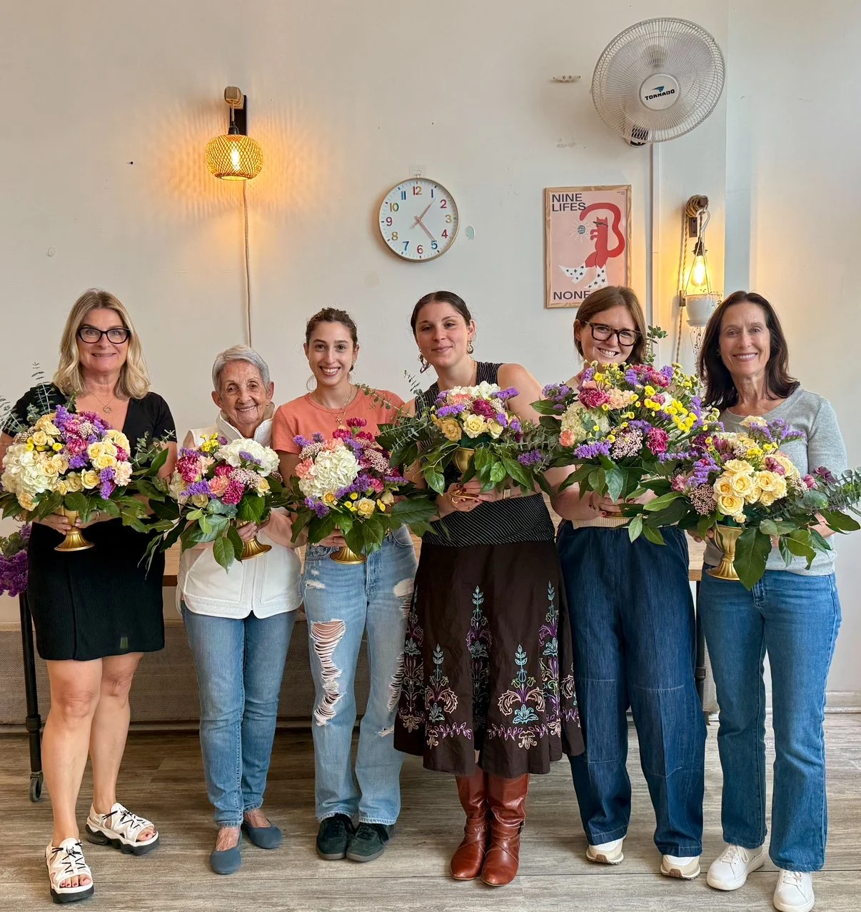 Grandma’s 88th Birthday Floral Workshop Celebration at Bat Haus, Brooklyn