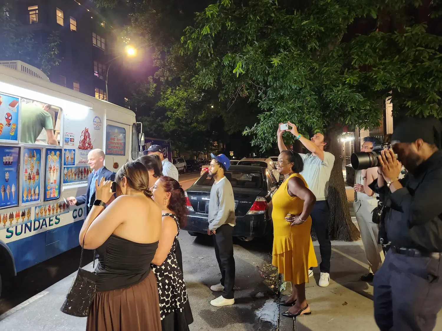 Hayley and Richard's ice cream truck finale at their wedding at Bat Haus in Brooklyn