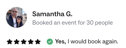 Samantha wrote a five-star review for bat haus where she hosted her baby shower in brooklyn