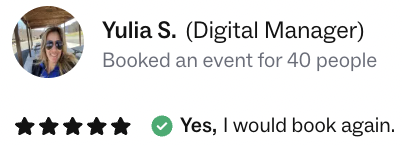 Yulia wrote a five-star review for bat haus where she hosted a birthday party in brooklyn