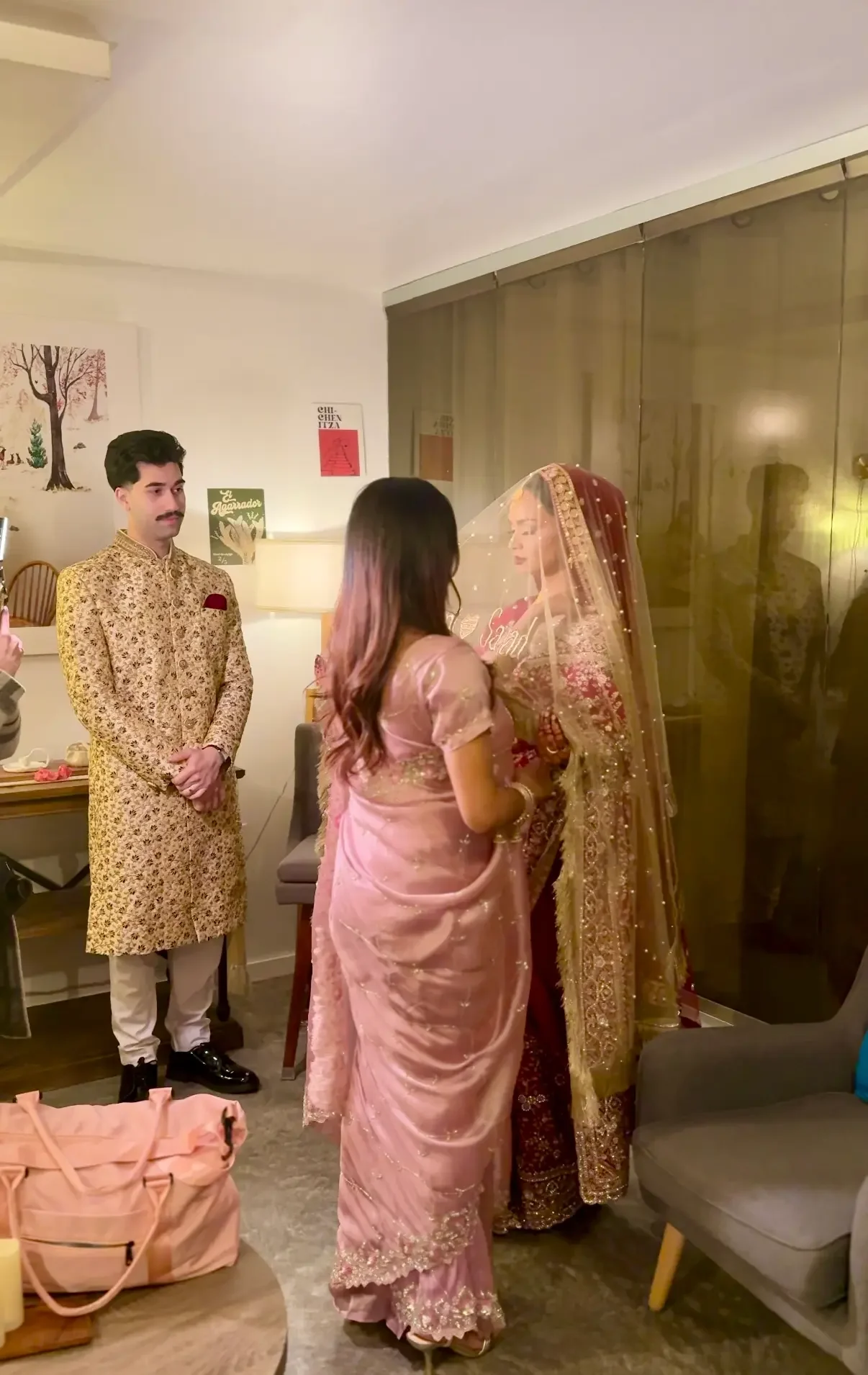 Phalguni dressing up for her nikah ceremony at Bat Haus in brooklyn
