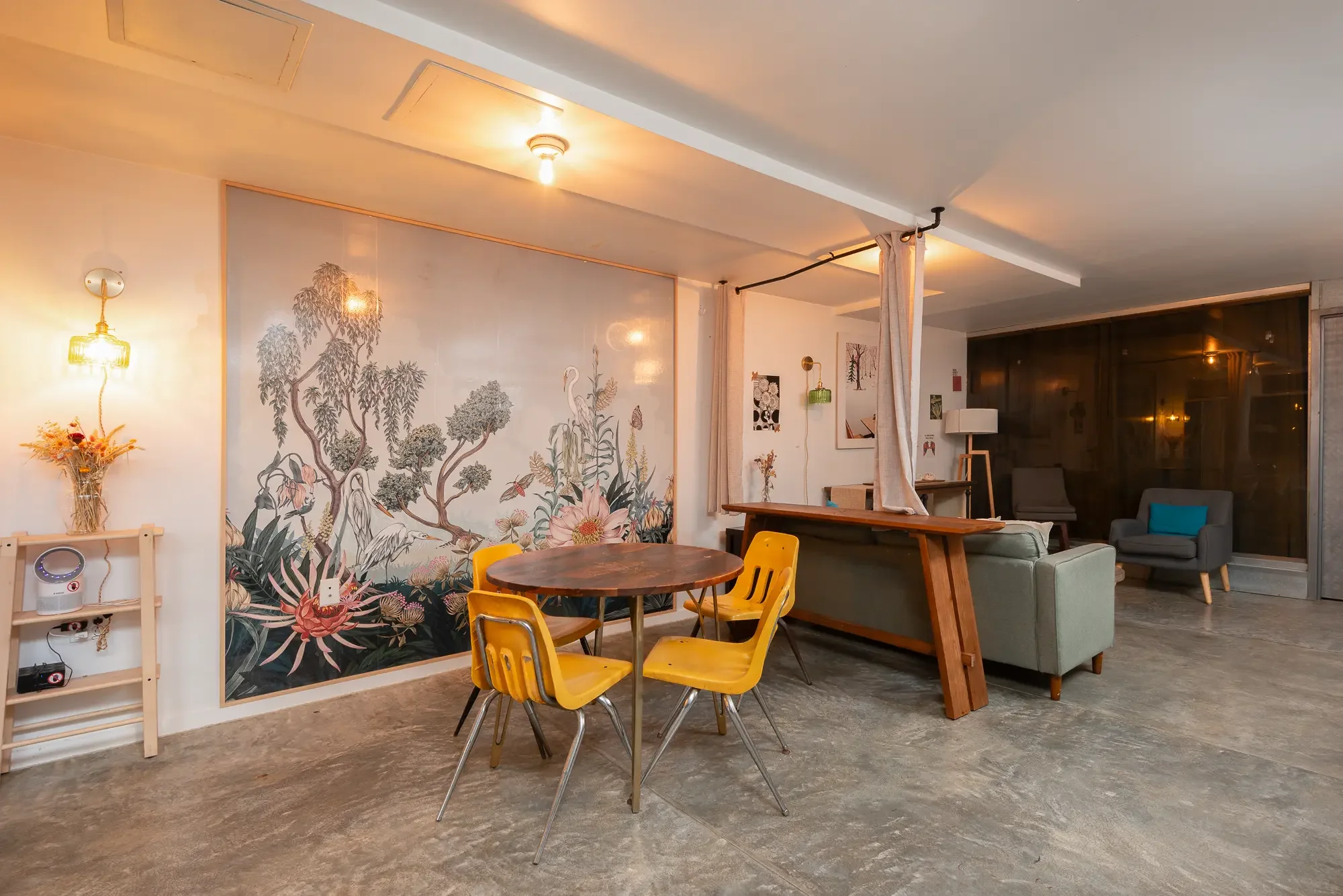 Bat Haus downstairs kitchen area for guests to change, rest or prepare their food