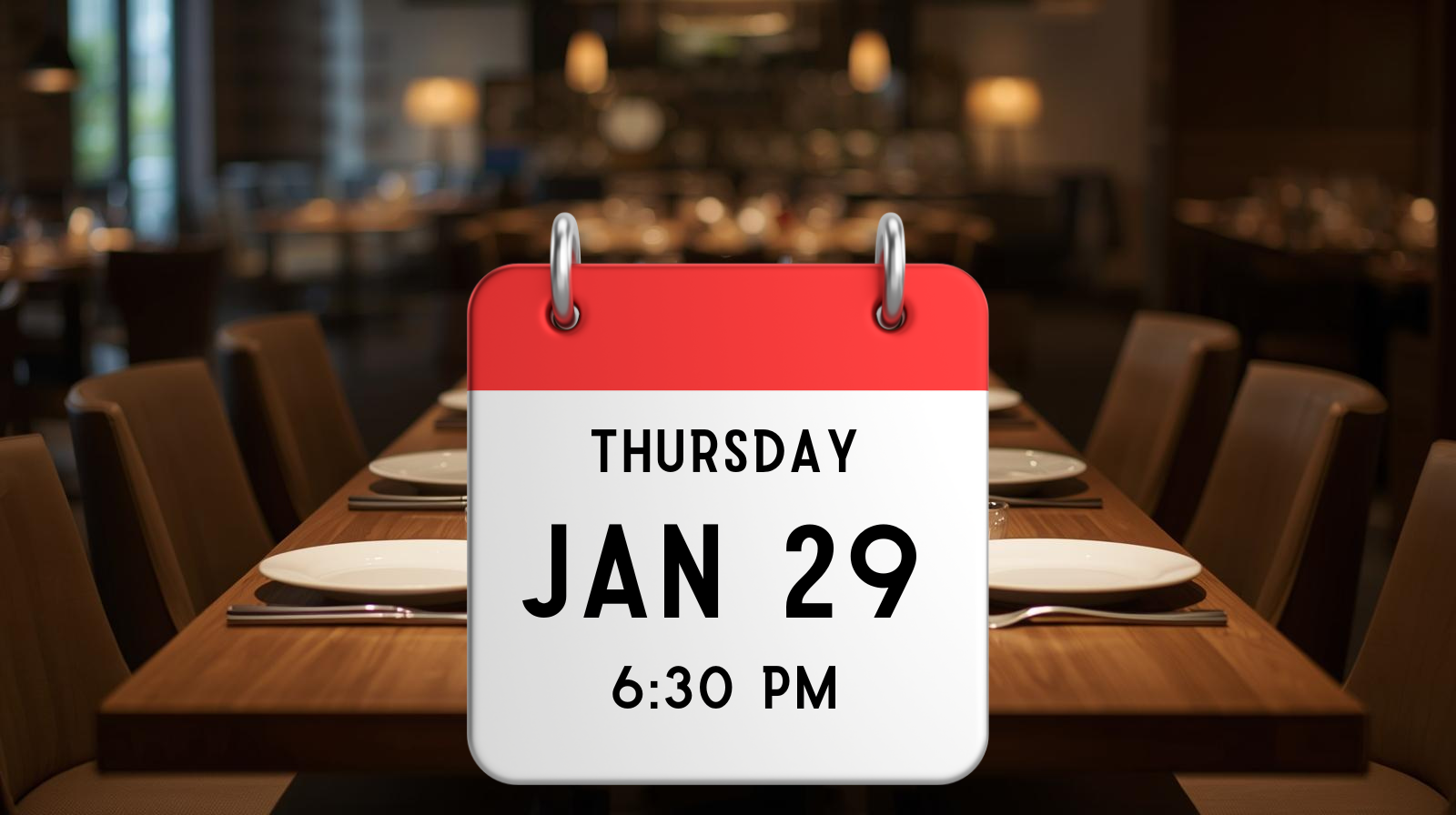 Progressive Dinner – Thursday, January 29, 6:30 PM