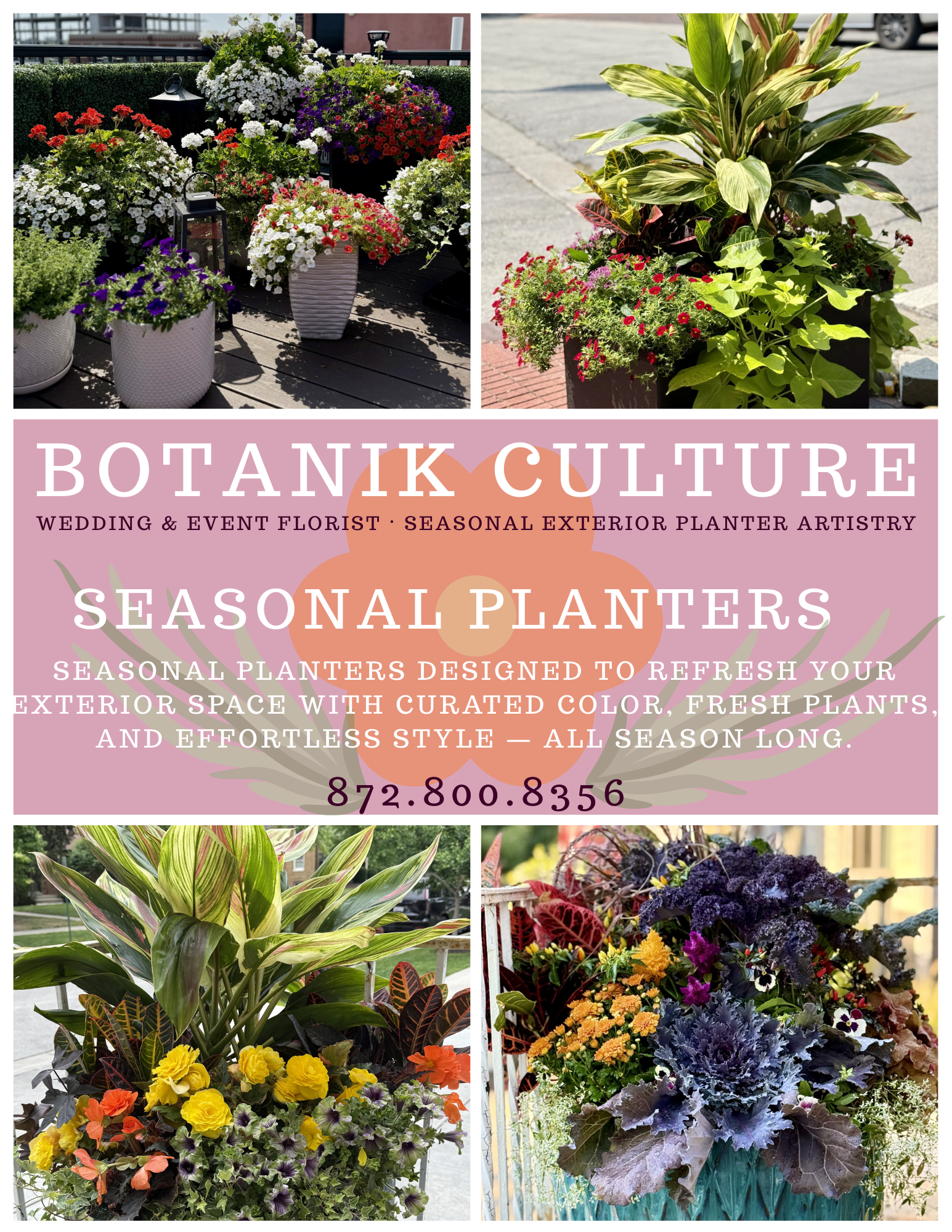 Seasonal Exterior Planters by Botanik Culture