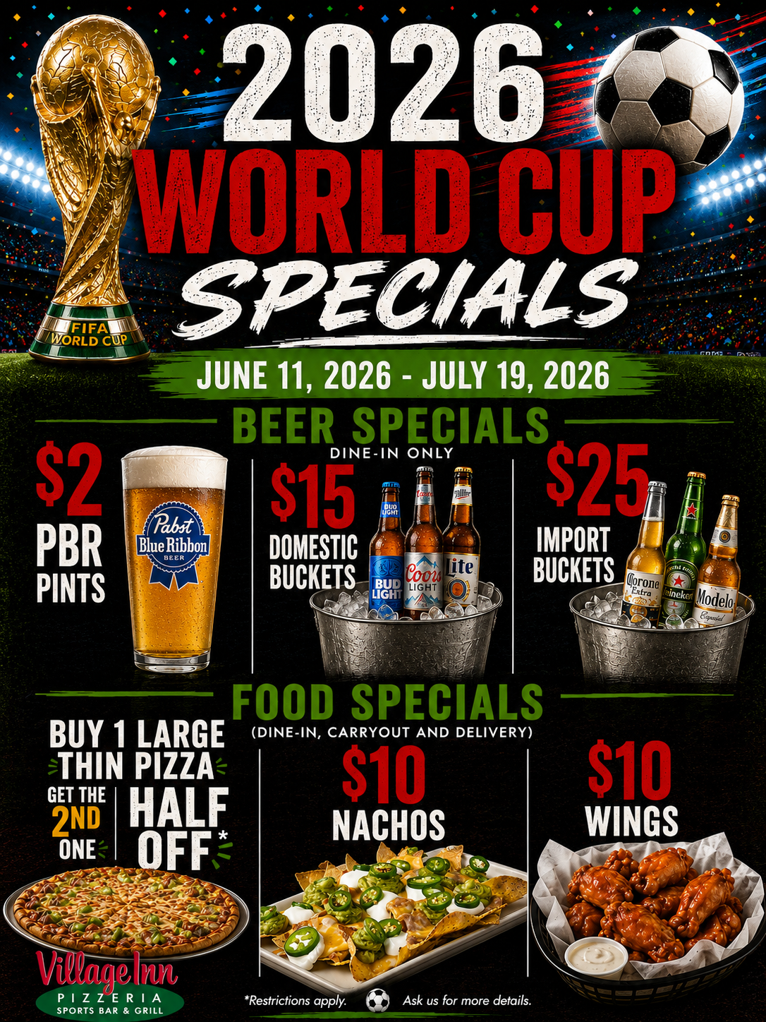 2026 FIFA World Cup Specials at Village Inn Pizzeria