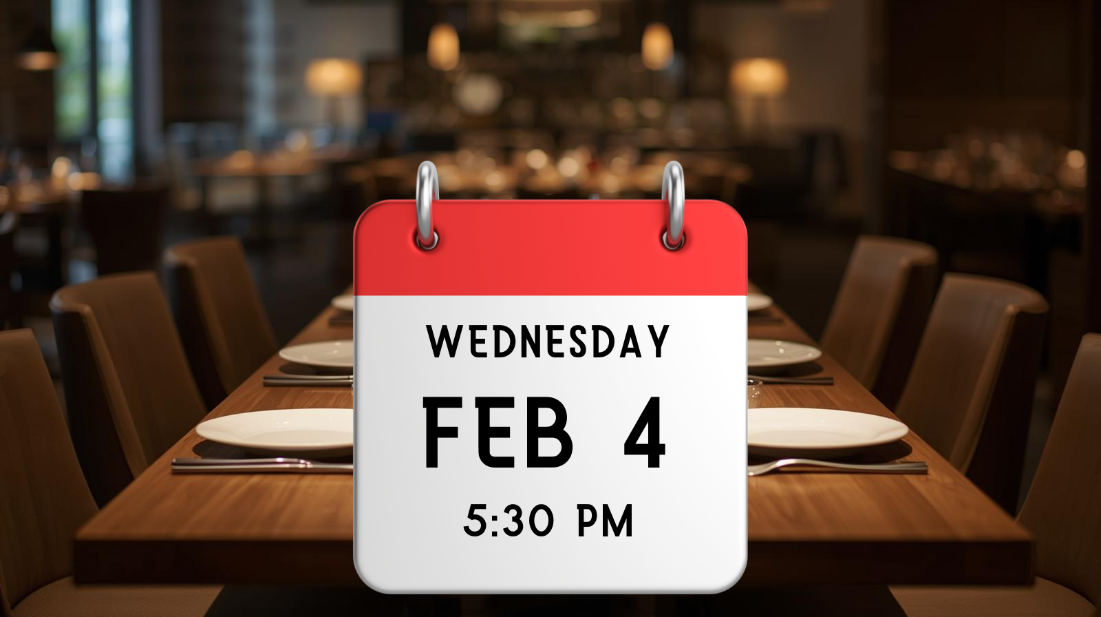 Progressive Dinner – Wednesday, February 4, 5:30 PM