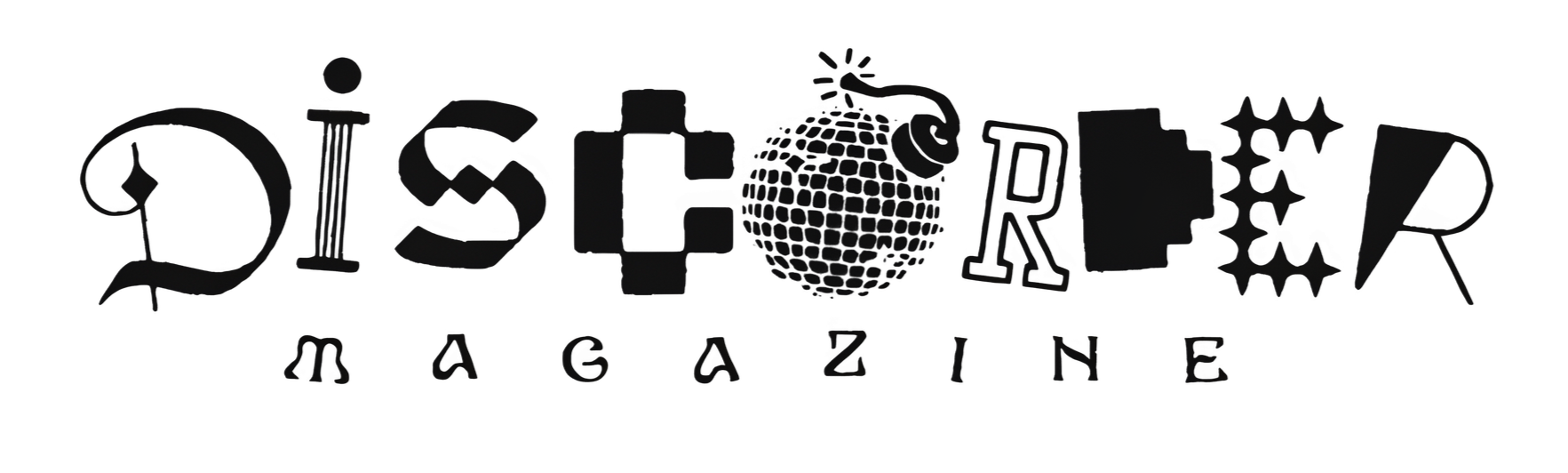 Illustrated logo reading "DISCOVER MAGAZINE" with decorative, eclectic font and design elements.