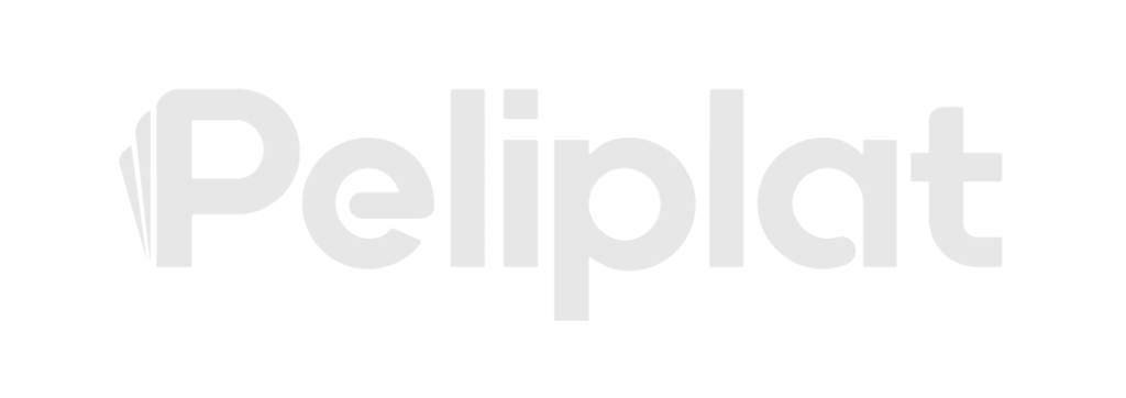Logo for Peliplat with black text and an abstract icon on the left.