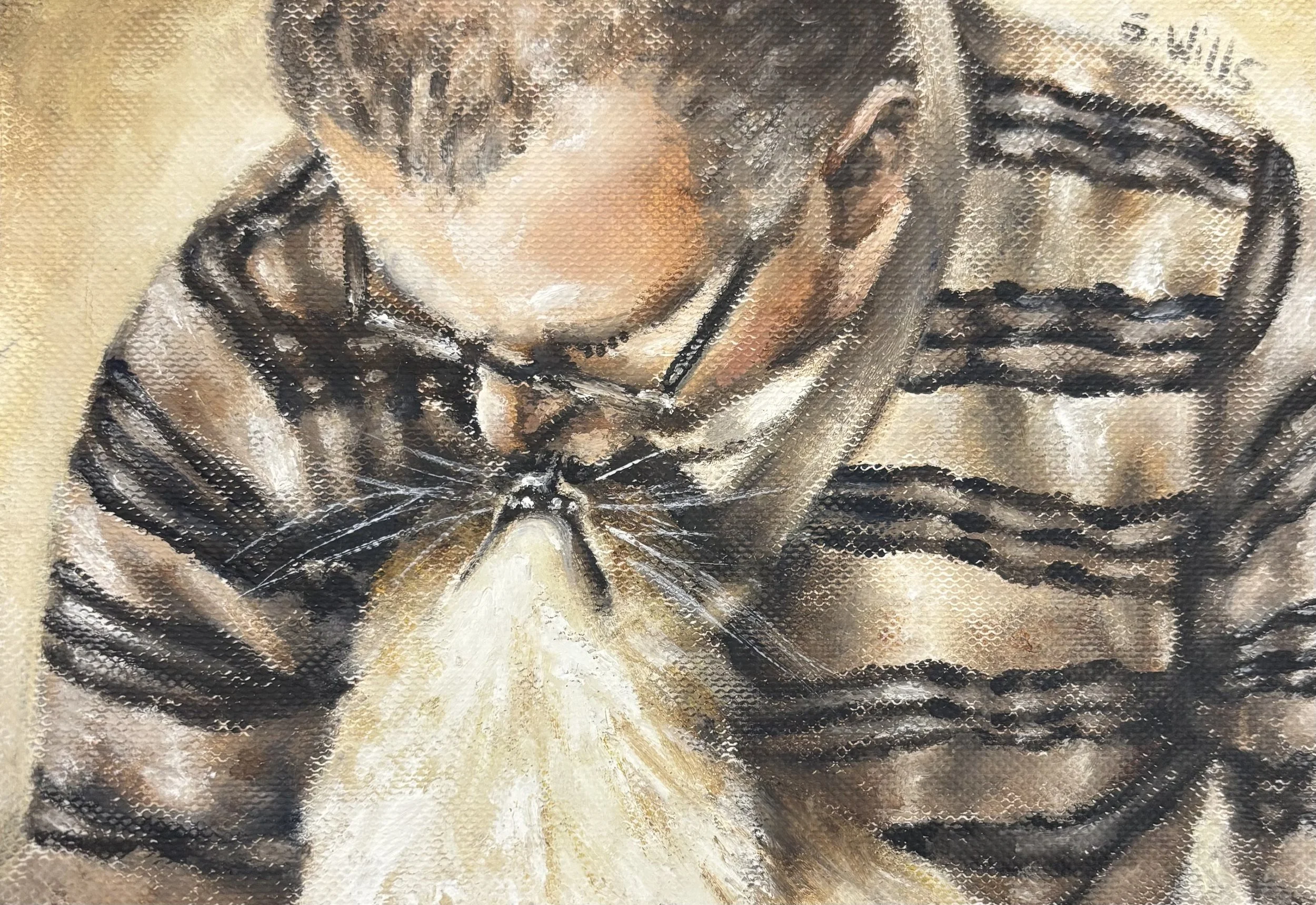 "The Kiss II," Oil Paint on 4" x 5" Canvas Paper, 2026