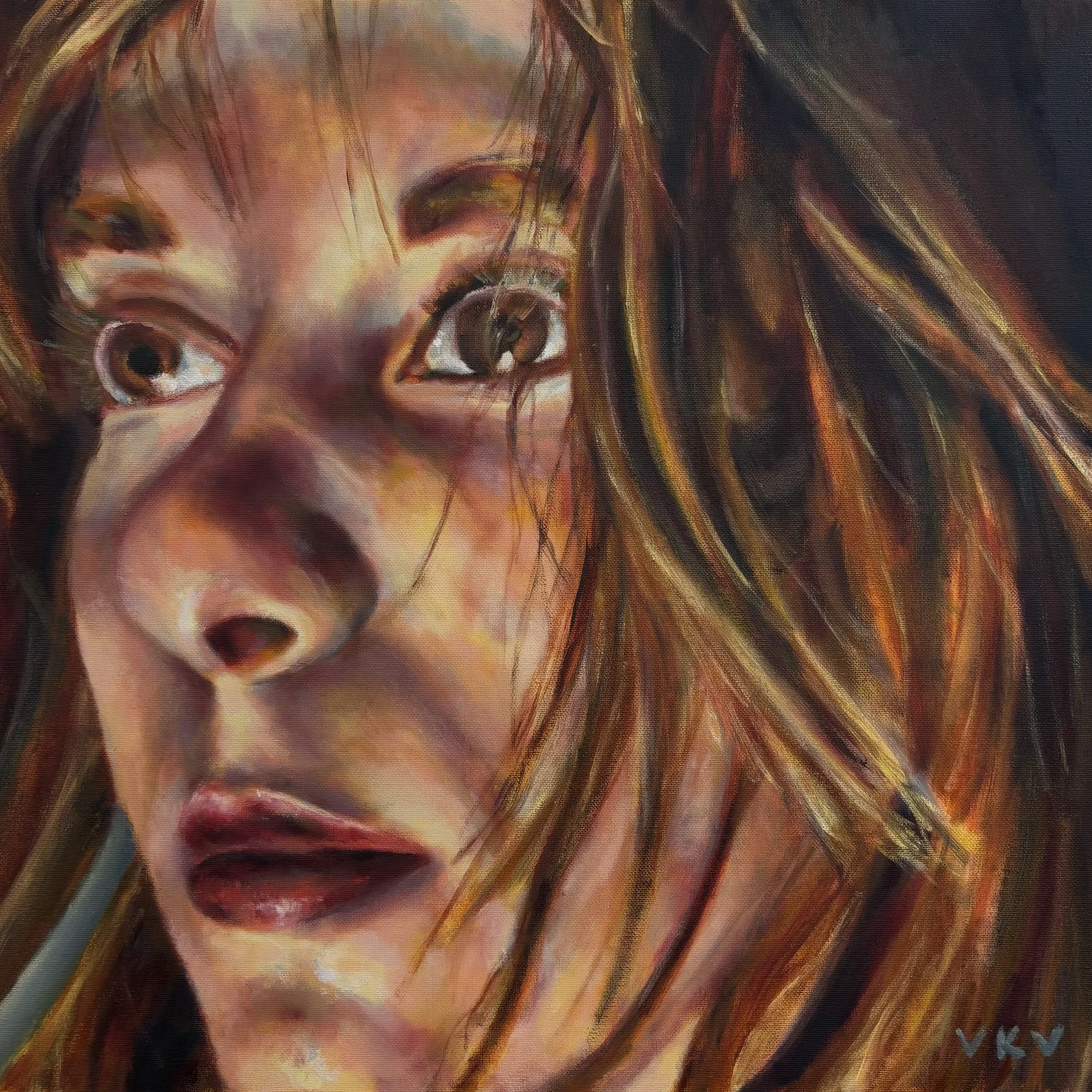 "News", oil on canvas, 20 inches by 20 inches, 2026