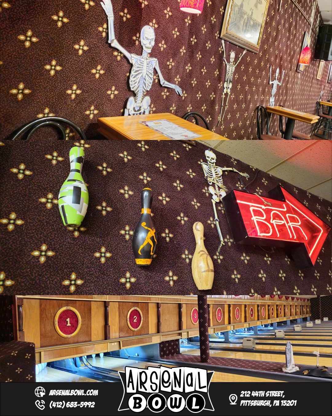 👻 It's Spooky Season! 🎃

Can you believe that it's October already? Time flies when you're having fun. 🎳

Why not come and join us for some spook-tacular bowling - it's going to be a fang-tastic time! 🧛

🔗www.arsenalbowl.com
📍212 44th Street, P