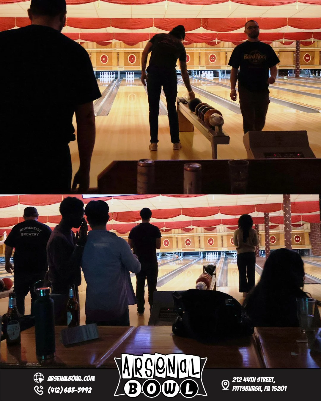 Good friends, cold drinks, and the best sound in the world: a strike!

🔗www.arsenalbowl.com 
📍212 44th Street, Pittsburgh, PA 15201
📞(412) 683-5992