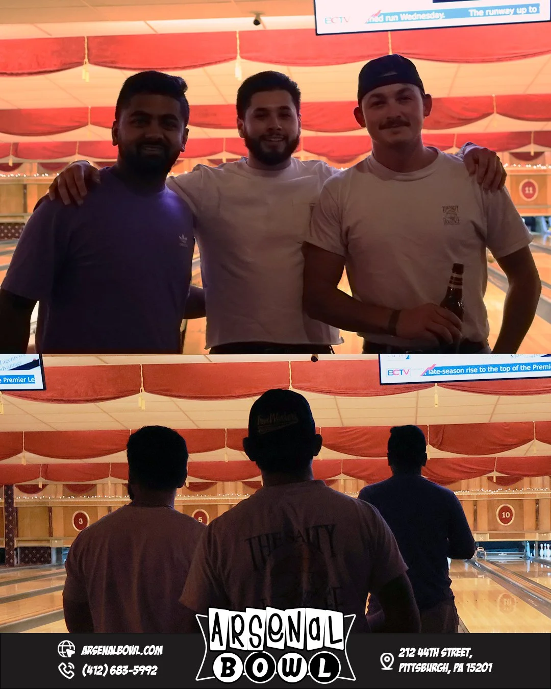 NFL DRAFT!

We are OPEN EARLY TODAY!

Our doors are open at 11am today (Thursday 23rd) and Friday 24th!

If you're avoiding downtown then we have you covered, join us for some good old fashioned bowling!

See you there!

🔗www.arsenalbowl.com 
📍212 