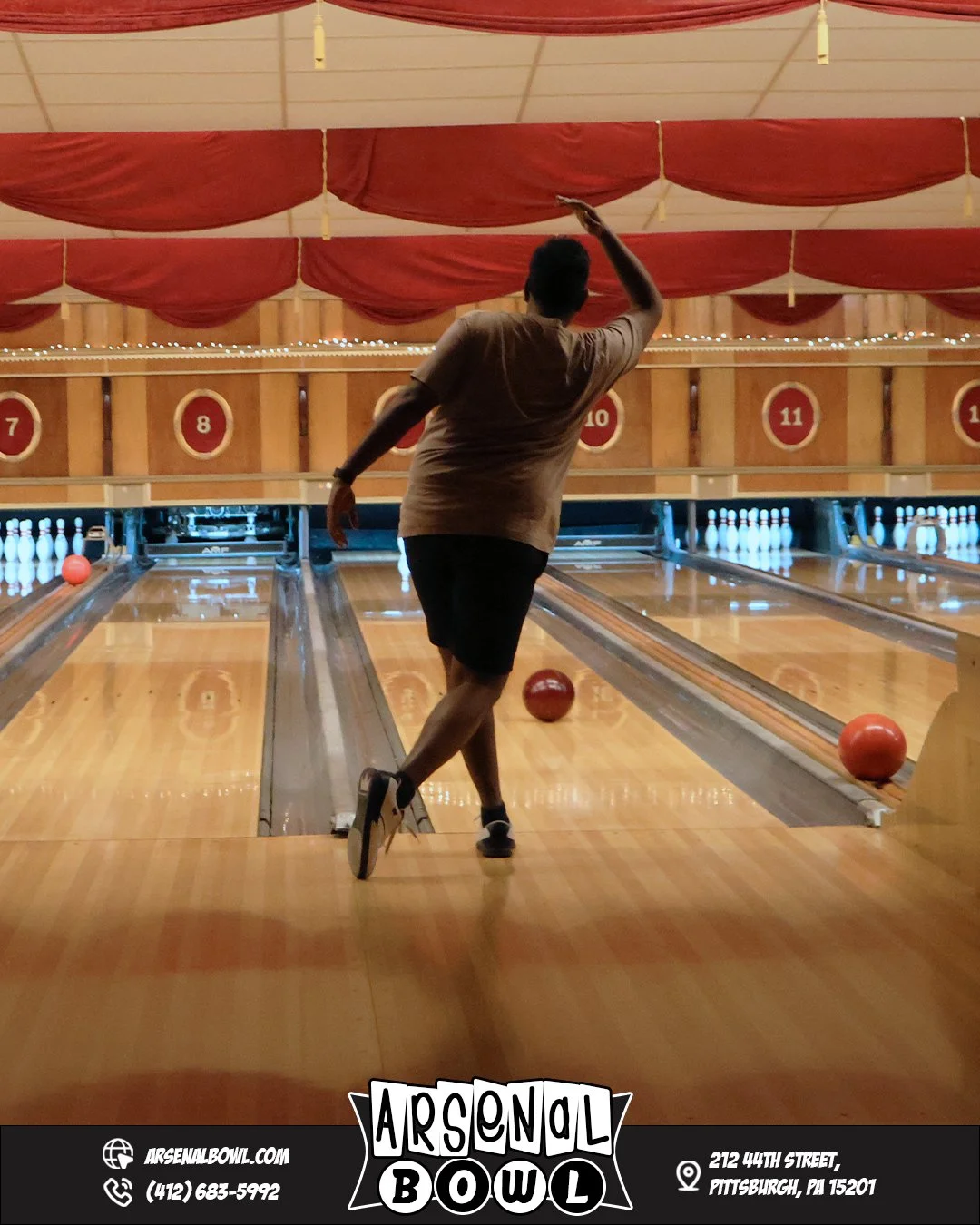Good drinks, better company, and the classic sound of falling pins.

🔗www.arsenalbowl.com 
📍212 44th Street, Pittsburgh, PA 15201
📞(412) 683-5992 

 #thingstodoinpittsburgh #pittsburghpa #pittsburgh #bowlingfun #bowling #sundayfunday