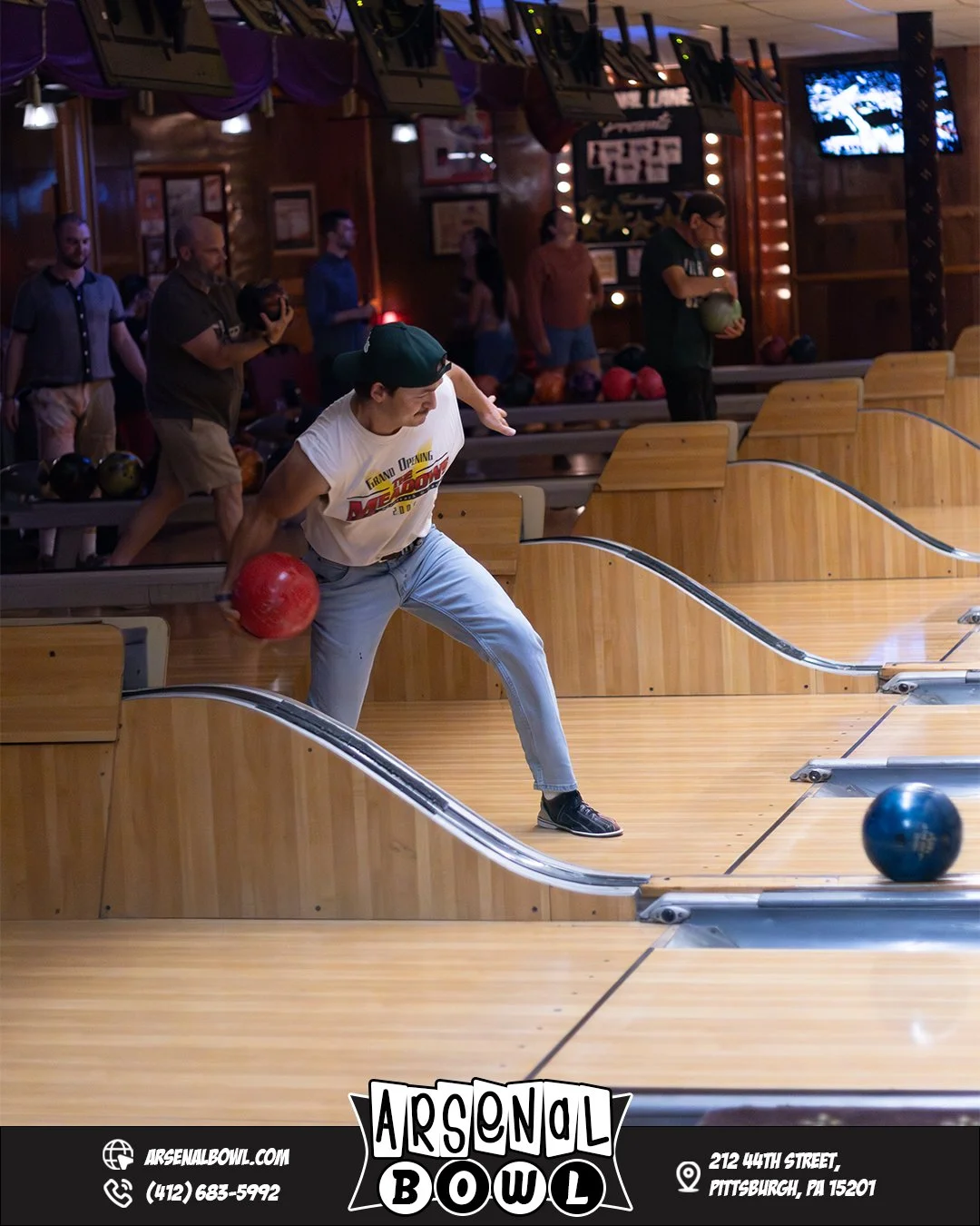 Thursday night bowling session, why not?

Thursday is basically Friday, which is basically the weekend, which is the perfect time to go bowling!

🔗www.arsenalbowl.com 
📍212 44th Street, Pittsburgh, PA 15201
📞(412) 683-5992 

 #pittsburghpa #bowlin