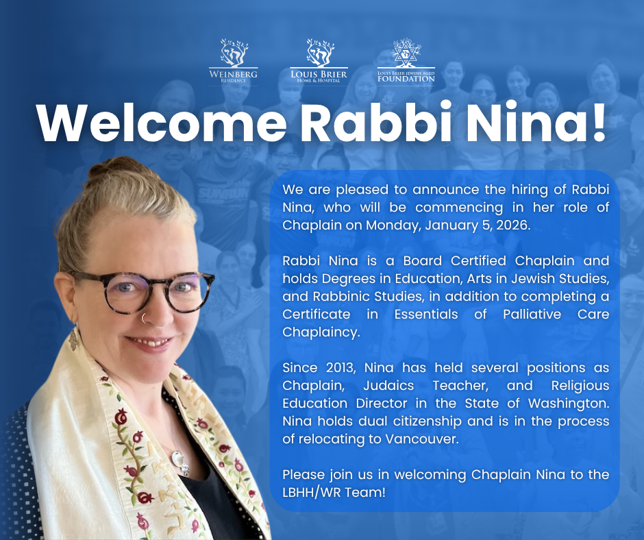 Welcome Rabbi Nina King-Madlem! — Louis Brier Home & Hospital