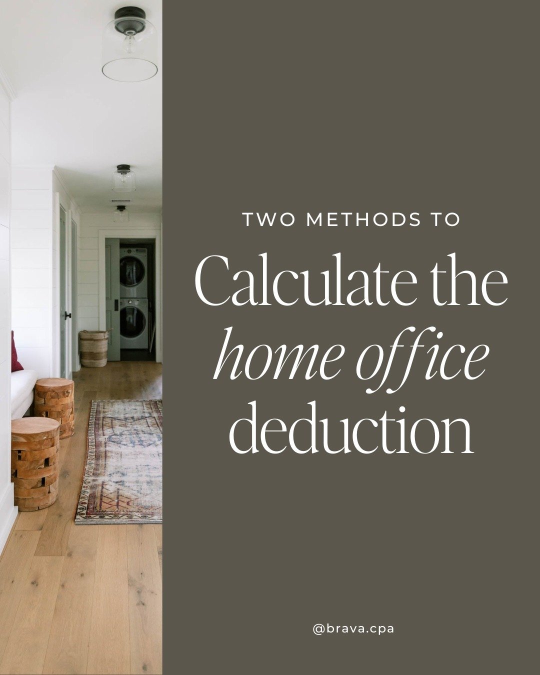 Will you be working from home in 2025? 🏡

There are two methods to calculate your home office deduction, and each method has its pros + cons!

Swipe to learn how to calculate your home office deduction on your own, or click the link in my bio to bec