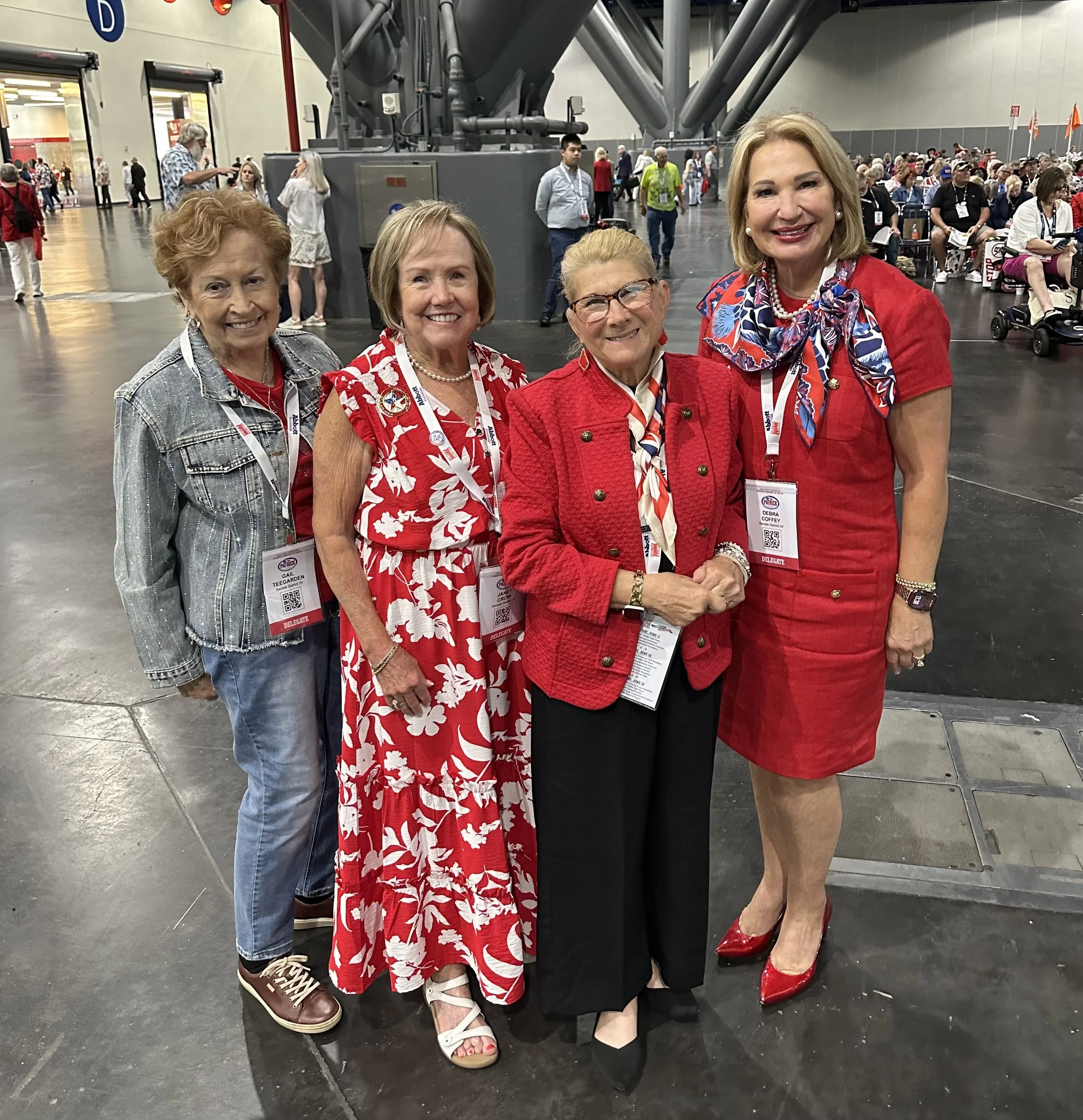 Delegates Gail Teegarden, Janet Crow, Mary Jane Avery, & Debra Coffey.  Thank you for serving as Burnet County Delegates!