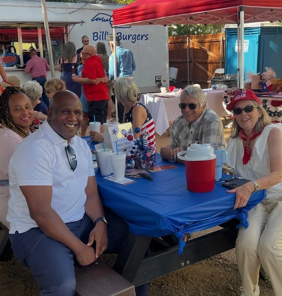 Blue Sponsors Stacy Smith & David Barger celebrating America's 250th Birthday with guests Greg & Victoria Harris.