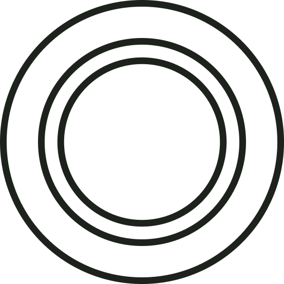 Outline illustration of a person enclosed by two hands, suggesting care or protection.