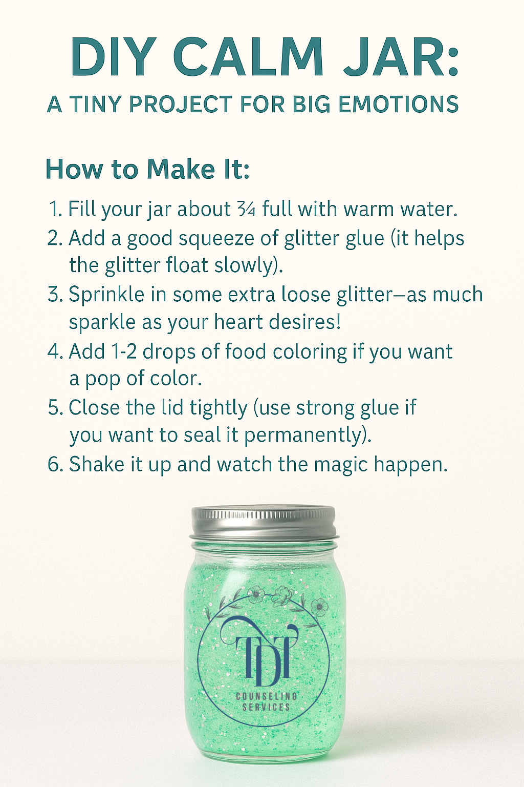DIY Calm Jar: A Tiny Project for Big Emotions — TDT Counseling Services