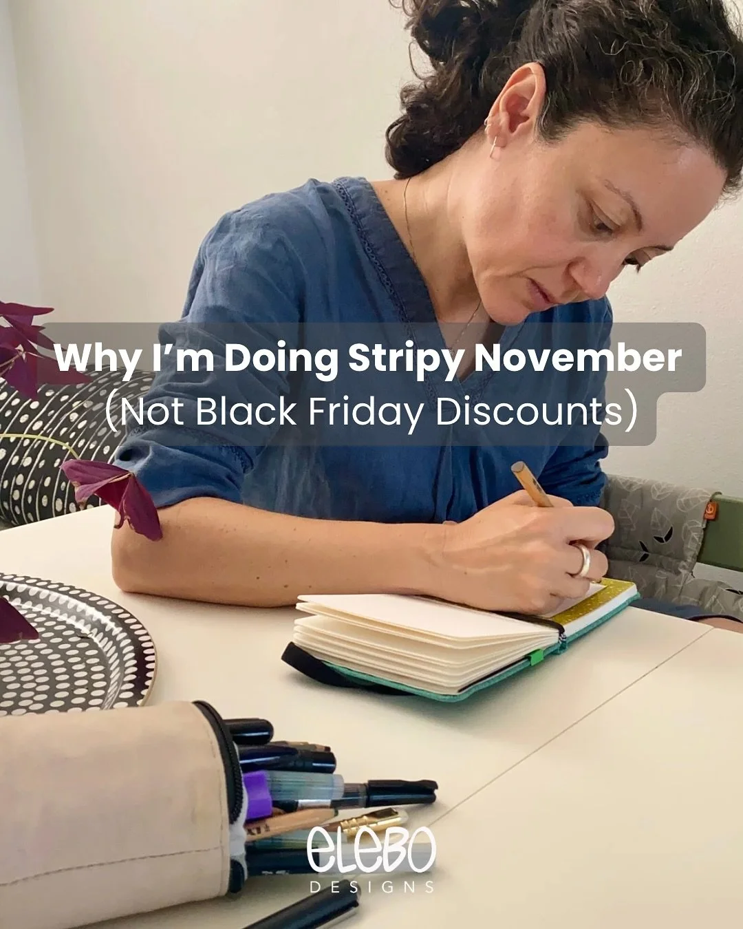 Black Friday: the season where every corner of the internet starts yelling in neon.
Your inbox? A gladiator arena.
Your brain? &ldquo;Please&hellip; make it stop.&rdquo;

Meanwhile, in my tiny slow studio&hellip;
I&rsquo;m drawing stripes.
Quietly. R