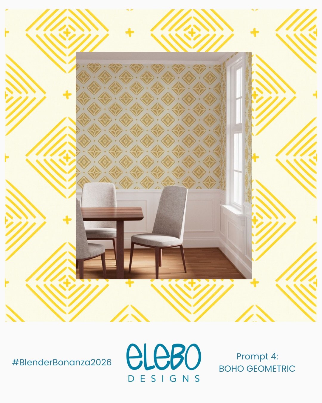 Keeping it simple with prompt 4 of #blenderbonanza26: boho geometric! Hand drawn lines, a little texture and a lot of rhythm. Keeping up with thi amazing @powersellersacademy challenge, one prompt at a time.