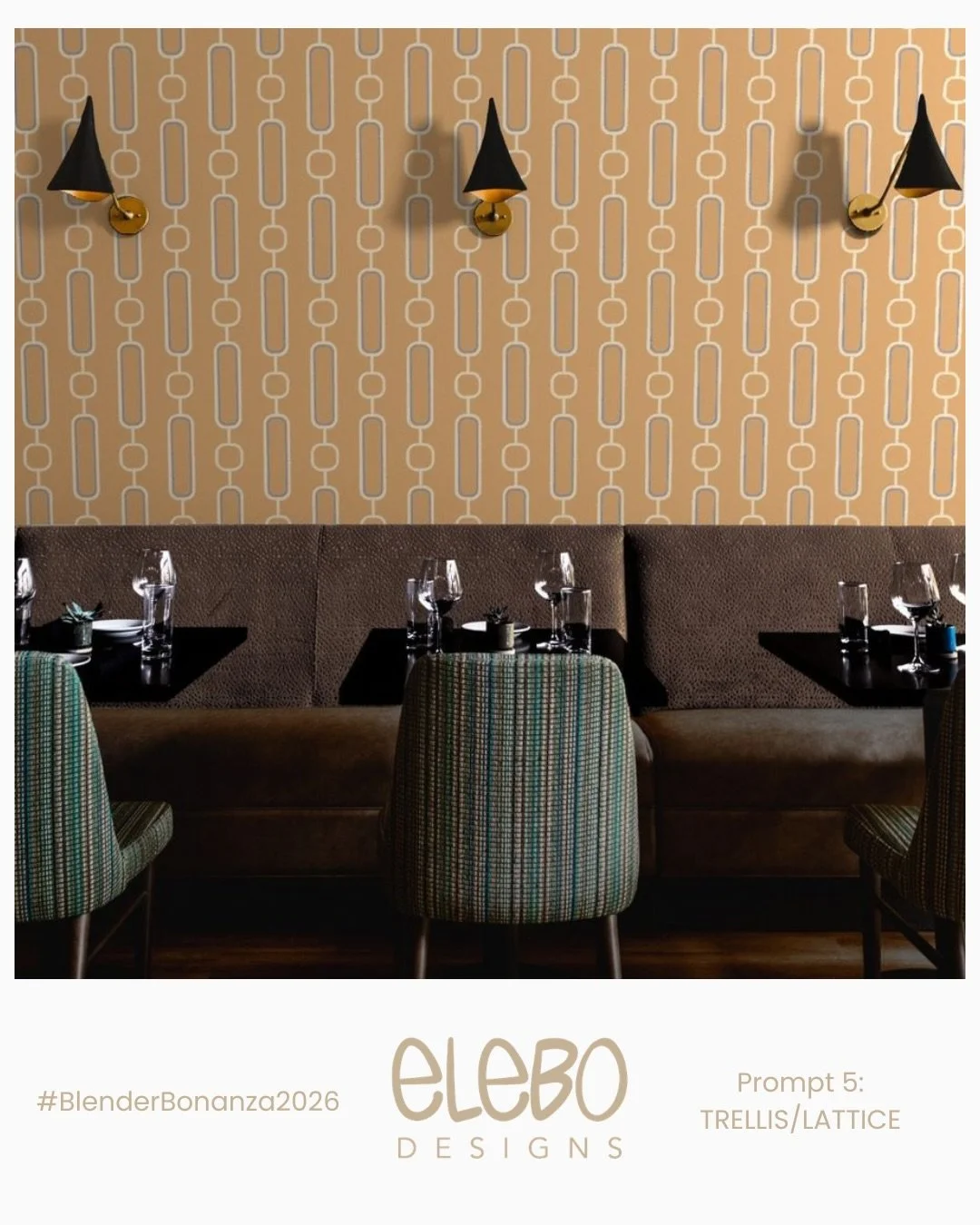 A retro vide and warm palette for my lattice, prompt 5 of this year&rsquo;s @powersellersacademy #blenderbonanza26.