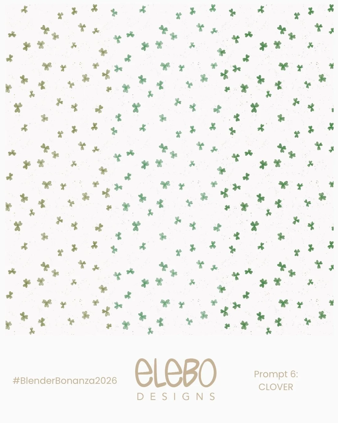 Small foliage/clover for @powersellersacademy #blenderbonanza26 sixth prompt. Sweet little  watercolour clovers in 3 shades of green.