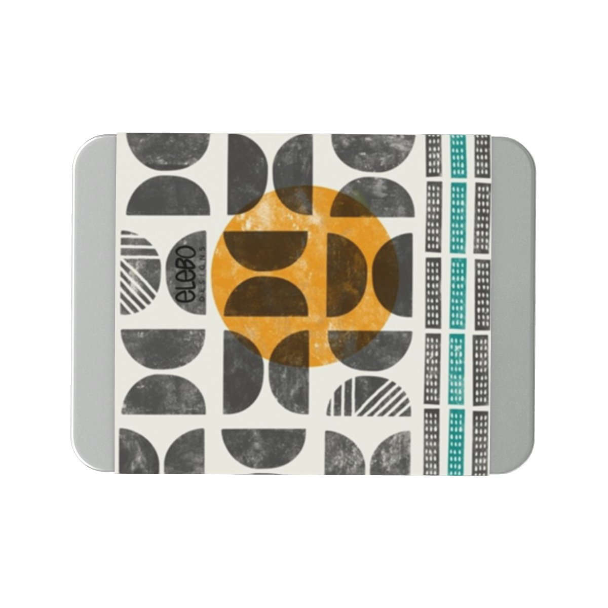 Optional gift packaging. Reusable tin box with custom printed card sleeve matching the scarf. Sleeve: made from 100% recycled fibre, FSC certified. Tin: made from 40% recycled materials.