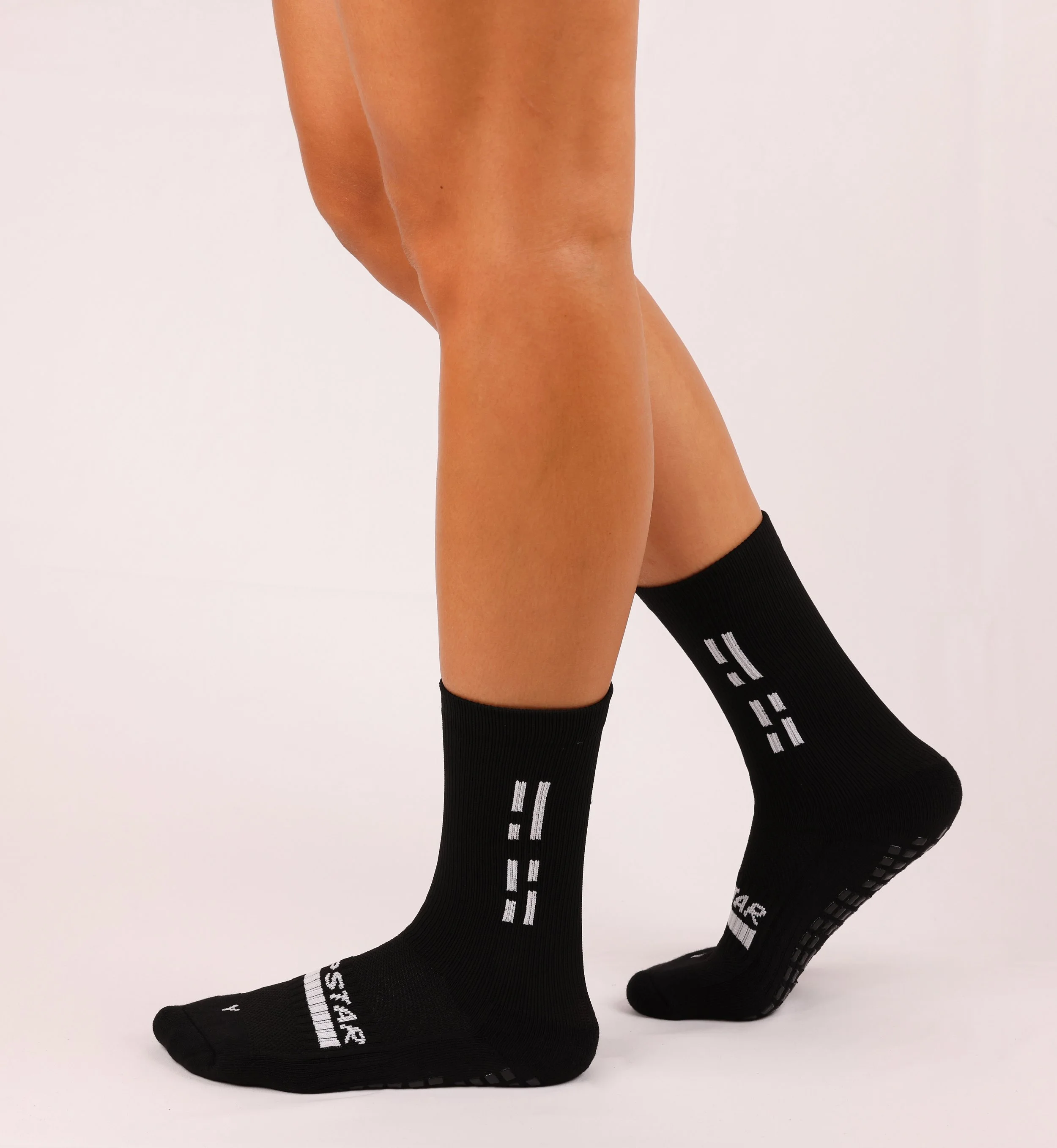 HAT-TRICK Grip Star Crew Socks - Black