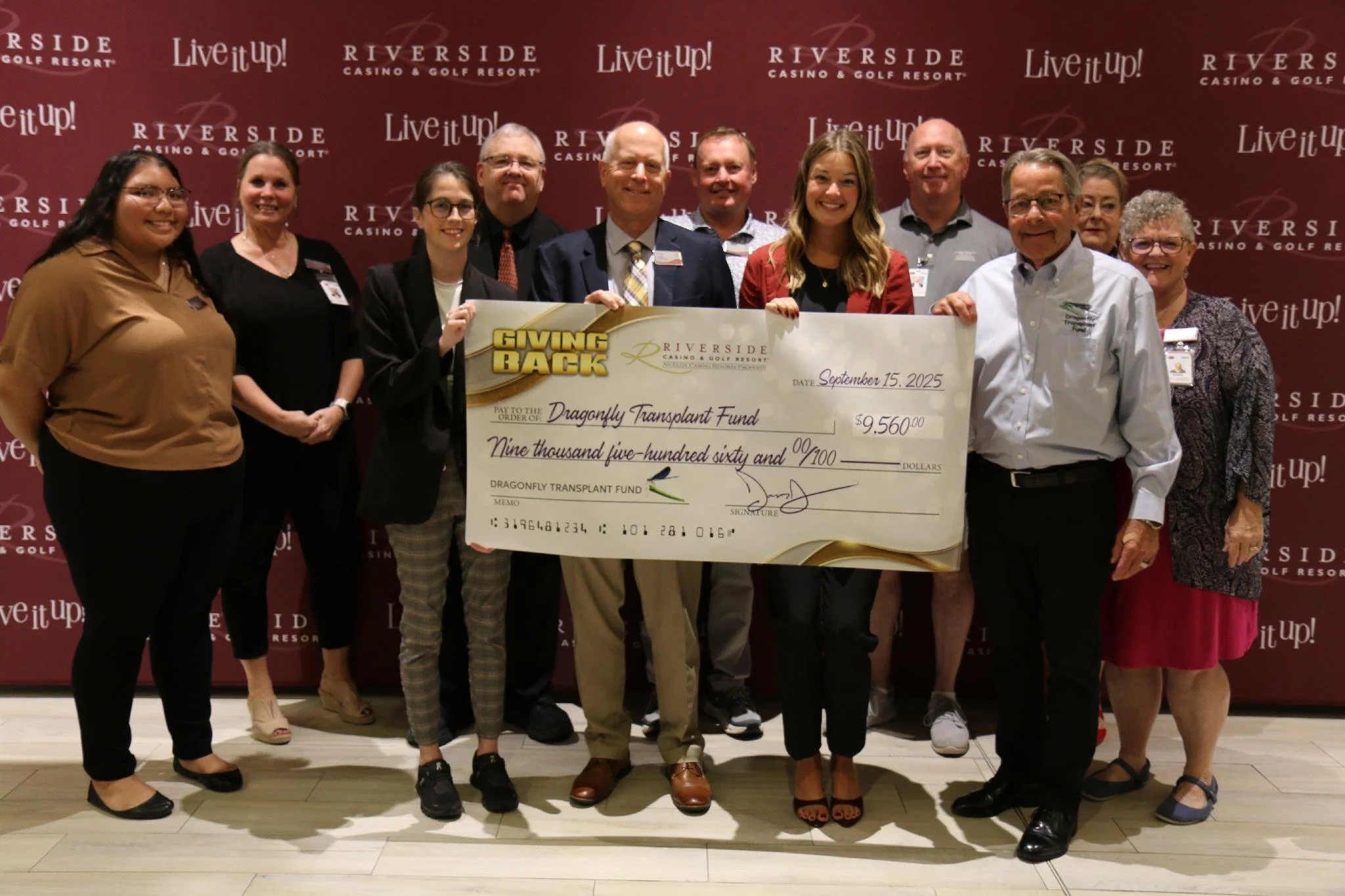 Riverside Casino Announces its August Giving Back Donation to Dragonfly