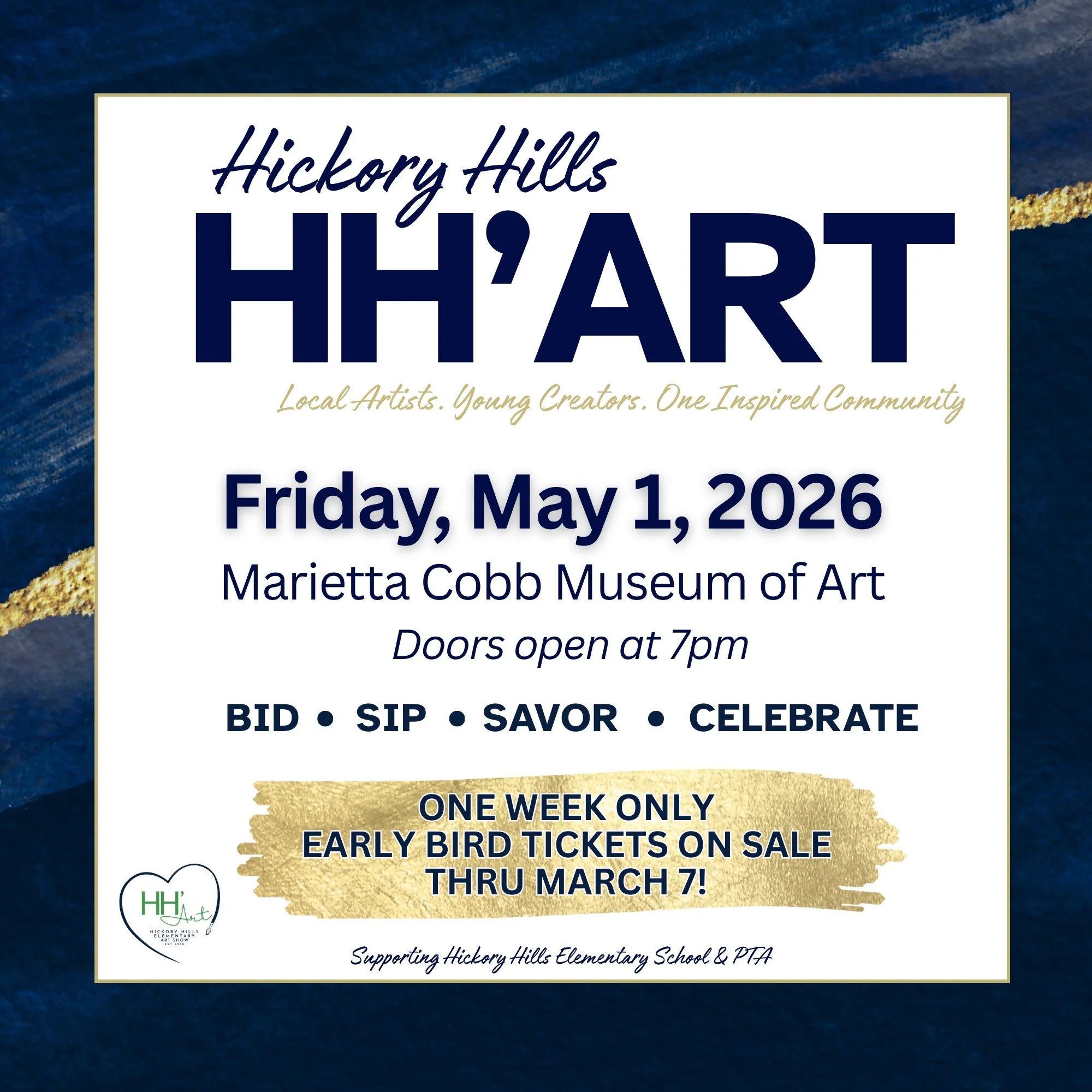 🎨✨ Tickets Are LIVE for HH&rsquo;Art 2026! ✨🎨

🎟️ EARLY BIRD SPECIAL &ndash; ONE WEEK ONLY
March 1&ndash;7

Get your event ticket for $25
+
Add our All-Inclusive Drink Ticket for just $25

Join us on May 1 for a night of:
🖼️ Silent &amp; Live Auc