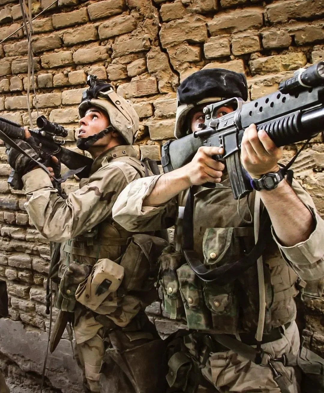 Two Marines from Charlie Company 1/4 3rd Platoon on patrol