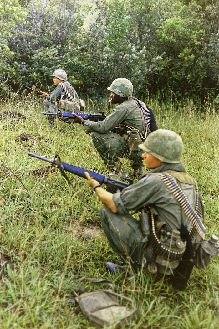 4th Infantry Division soldier securing landing zone Quang Ngai 1967