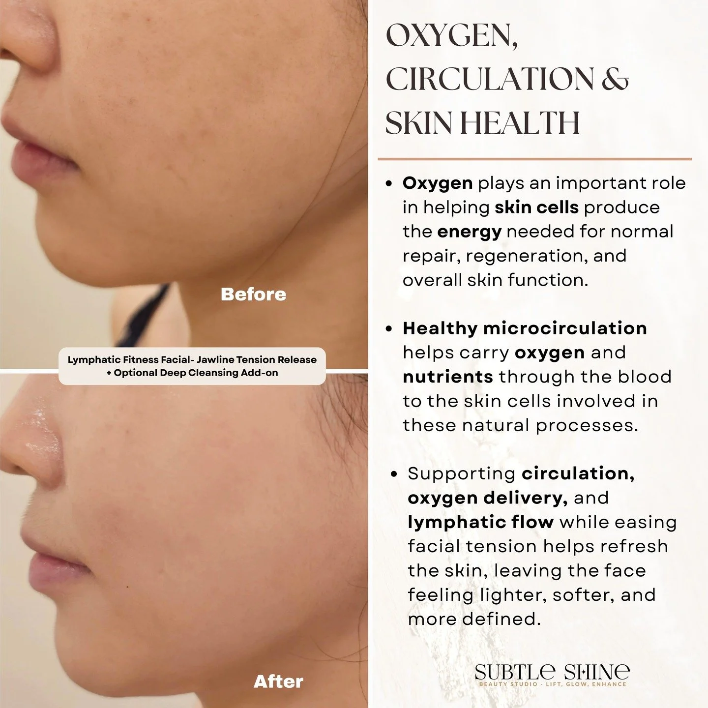 OXYGEN, CIRCULATION &amp; SKIN HEALTH ✨

When tension builds around the jaw, lower face, and facial muscles, the face can start to feel heavy, tight, puffy, and fatigued.

Healthy circulation matters because oxygen is carried through the blood. Skin 