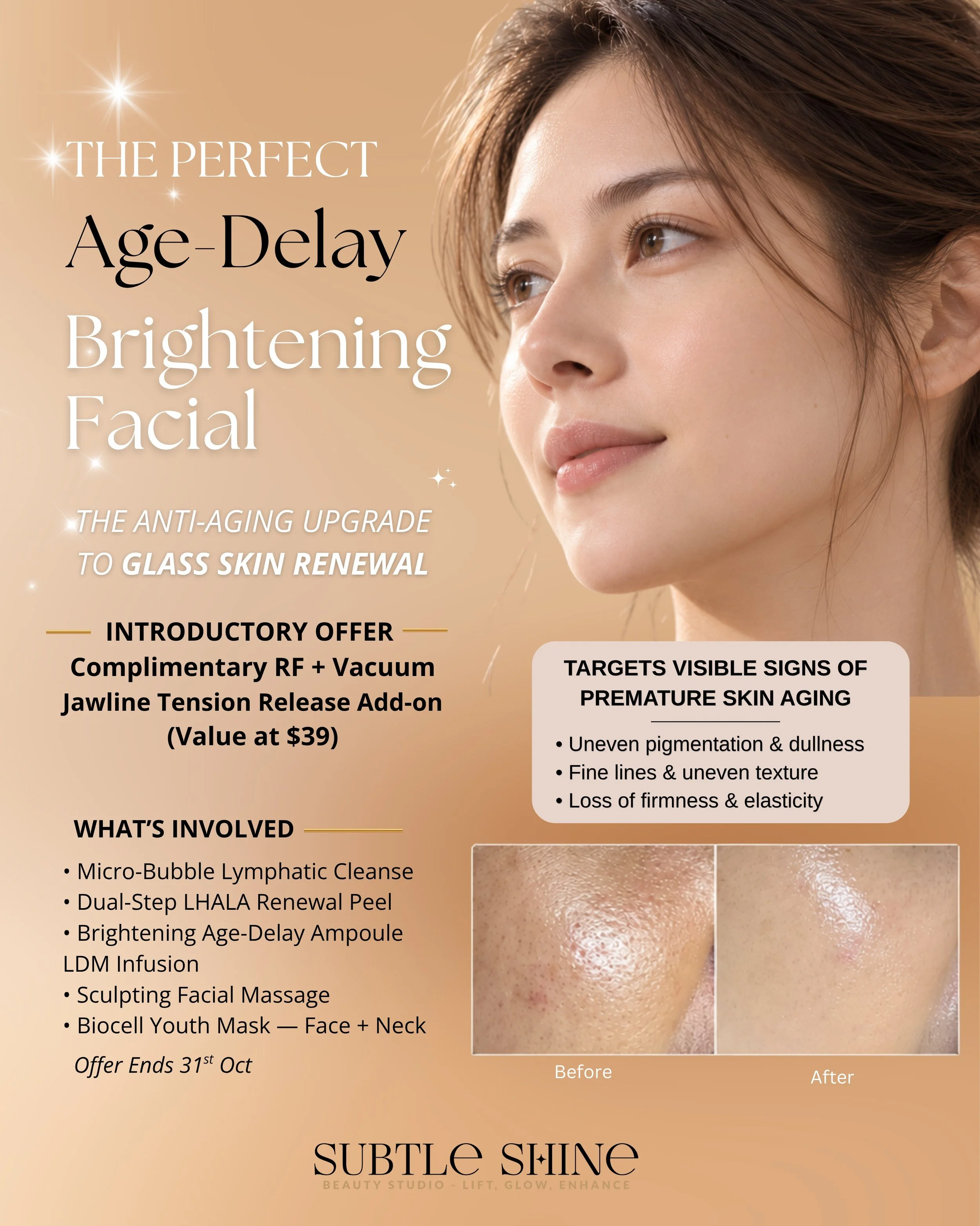 THE PERFECT &mdash; Age-Delay Brightening Facial ✨

An age-delay upgrade to the Glass Skin Renewal experience.

Inspired by epigenetic science &mdash; how lifestyle and environmental factors can influence skin aging &mdash; The Perfect is designed to