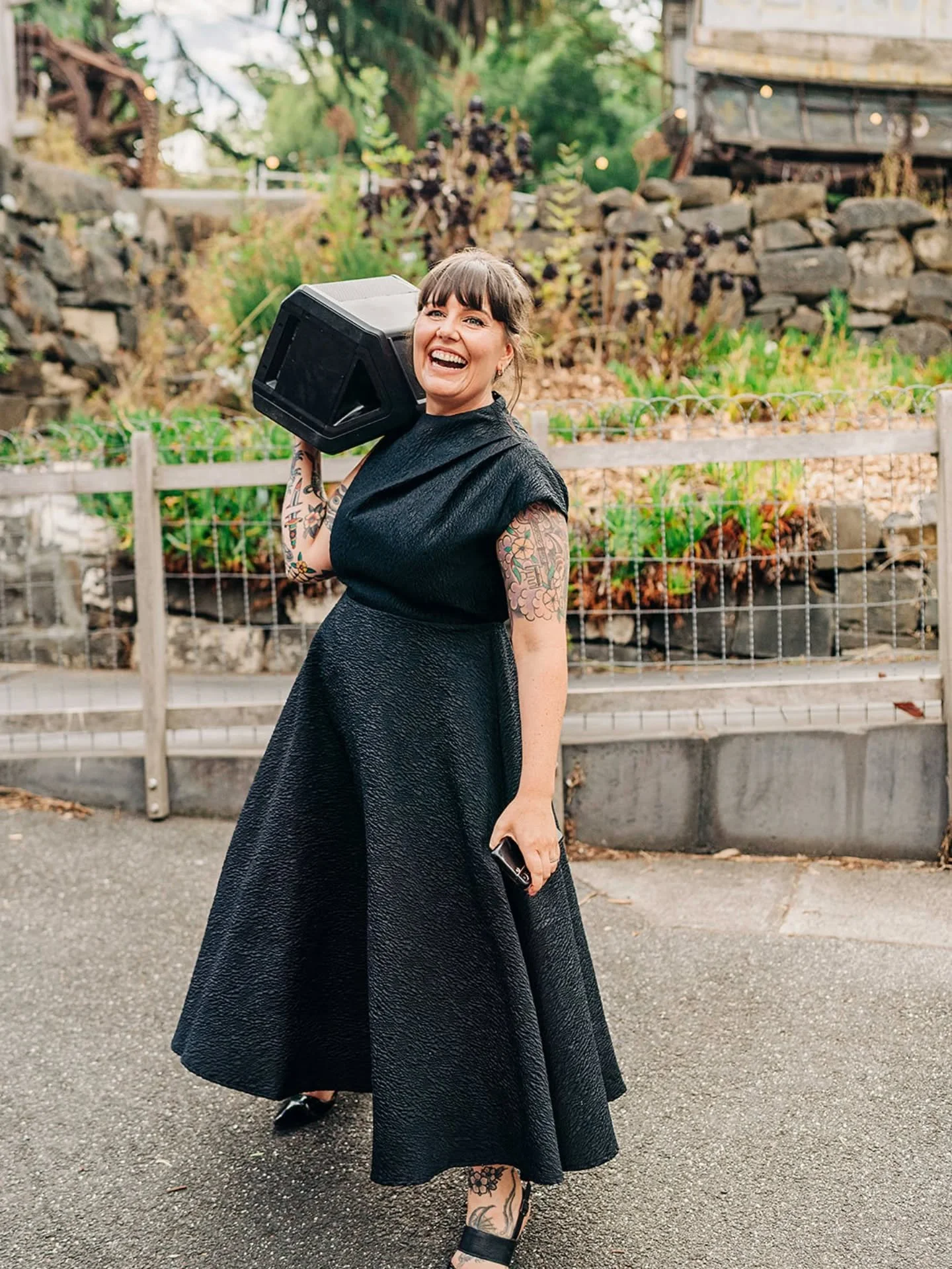 Portable sound system 🕺

Lachie and Laura got married at @provenance_wines last weekend with @danibartlettphotography on the snaps.
At the end of their indoor ceremony, they walked down the aisle and outside to "how far we've come" playing
