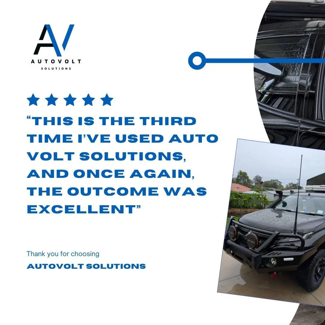 We're thrilled to share this amazing feedback from one of our valued customers!

"This is the third time I&rsquo;ve used Auto Volt Solutions, and once again, the outcome was excellent&mdash;this time for a snorkel installation. I appreciate Rob&