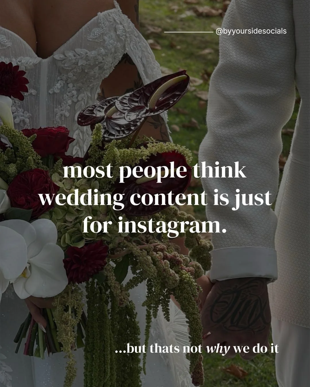 when people hear &lsquo;wedding content creator&rsquo;, they often think of instagram.

but the real magic happens in the moments you didn&rsquo;t even realise were even happening.

your mum adjusting your dress.
your friends hyping you up before the