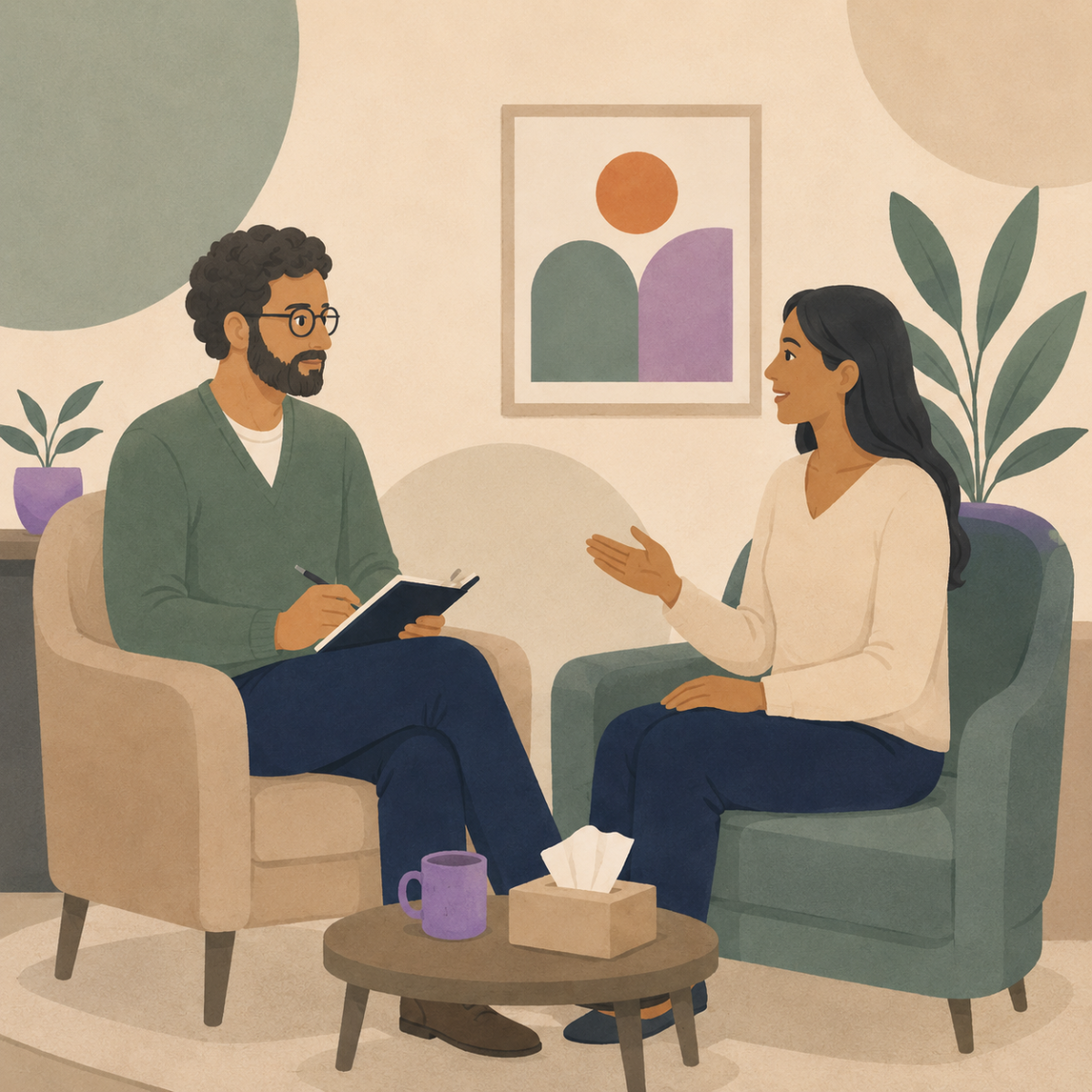 Therapist in-session with patient