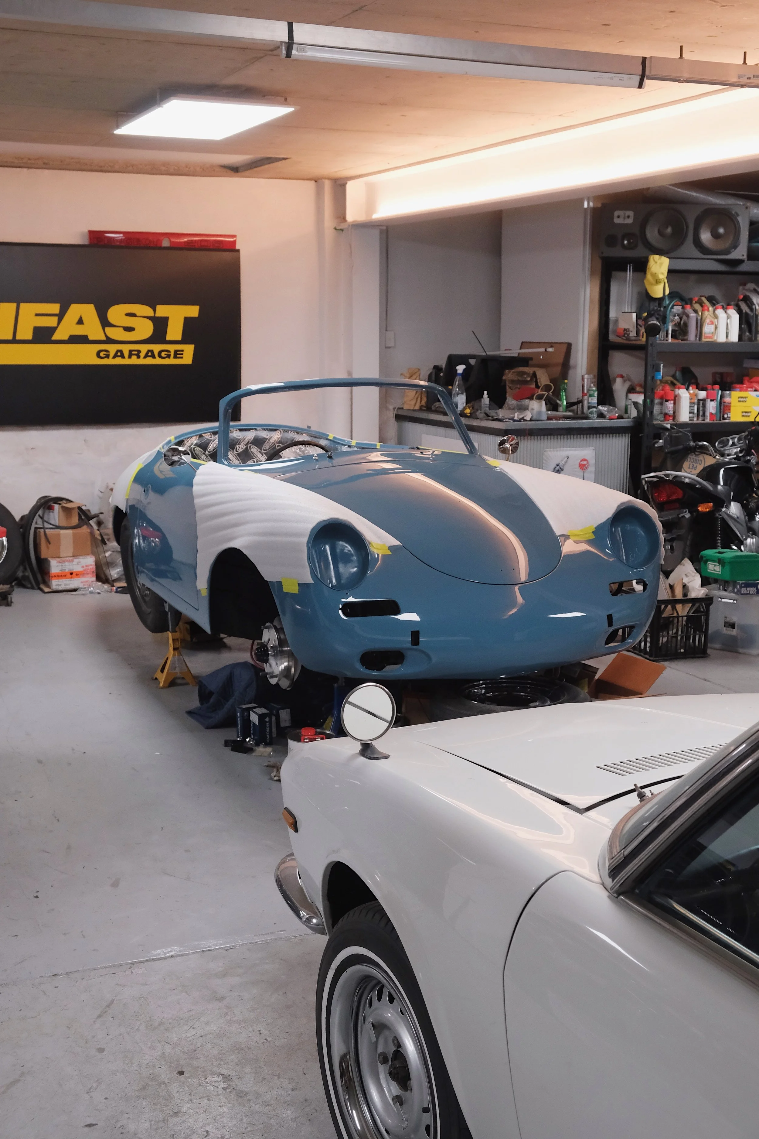 1961 Porsche 356B assembly.