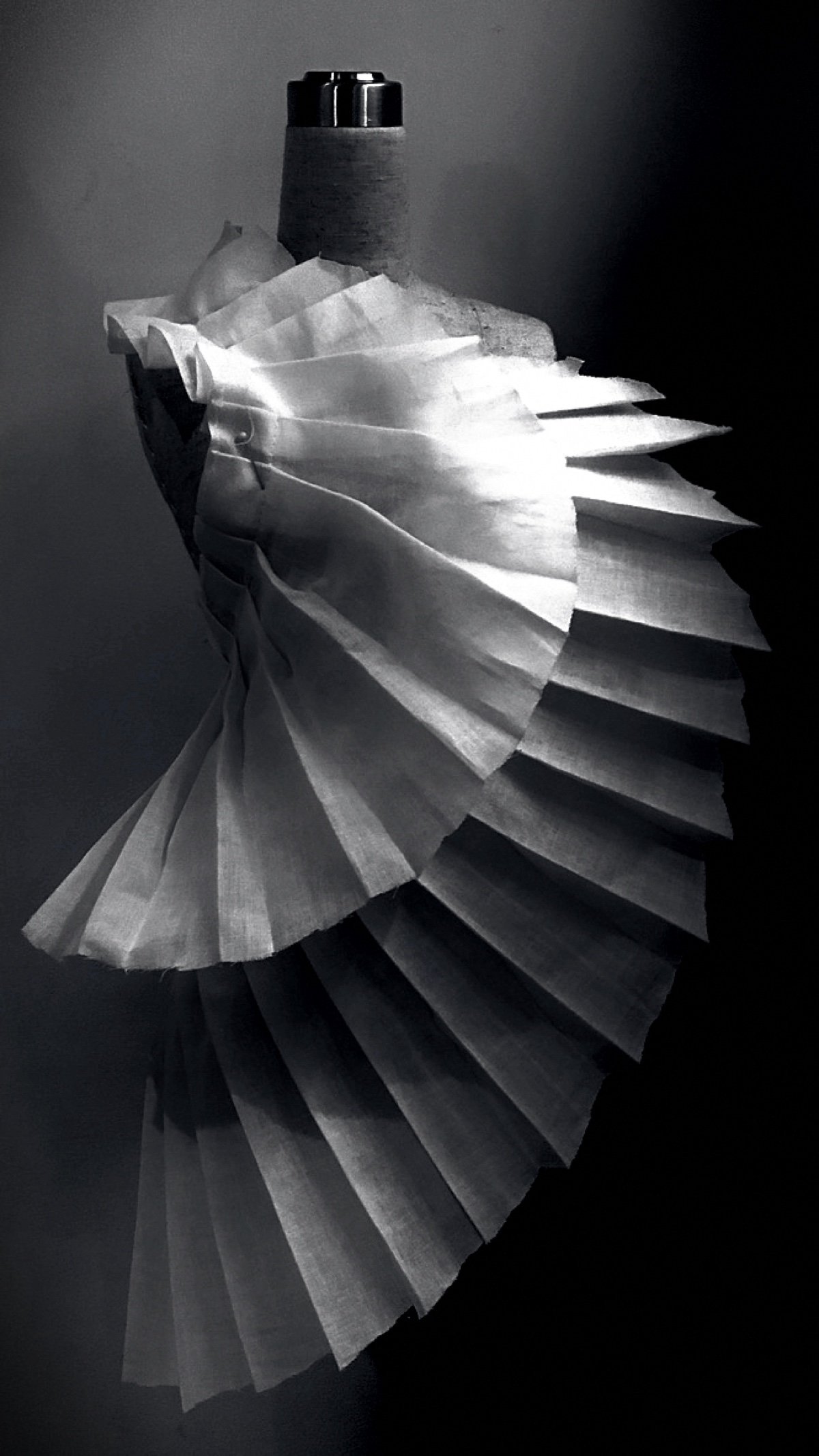 Sculptural fashion toile on dress form by House of Henley