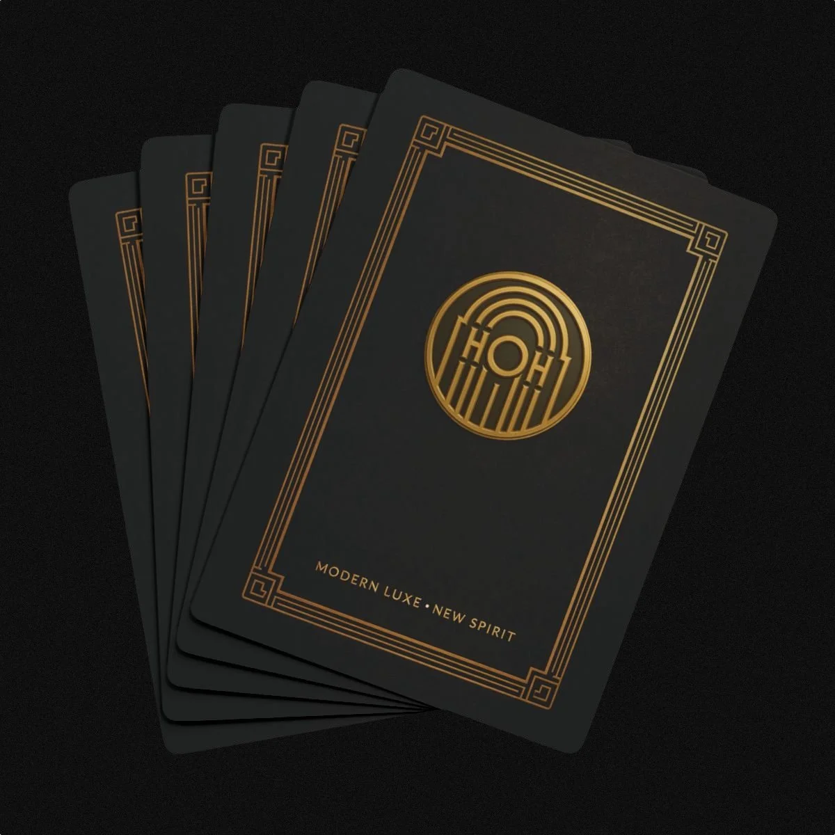 HoH Deco – Lounge & Leisure Games – Deluxe Black & Gold Poker Playing Cards Deck by House of Henley Collections