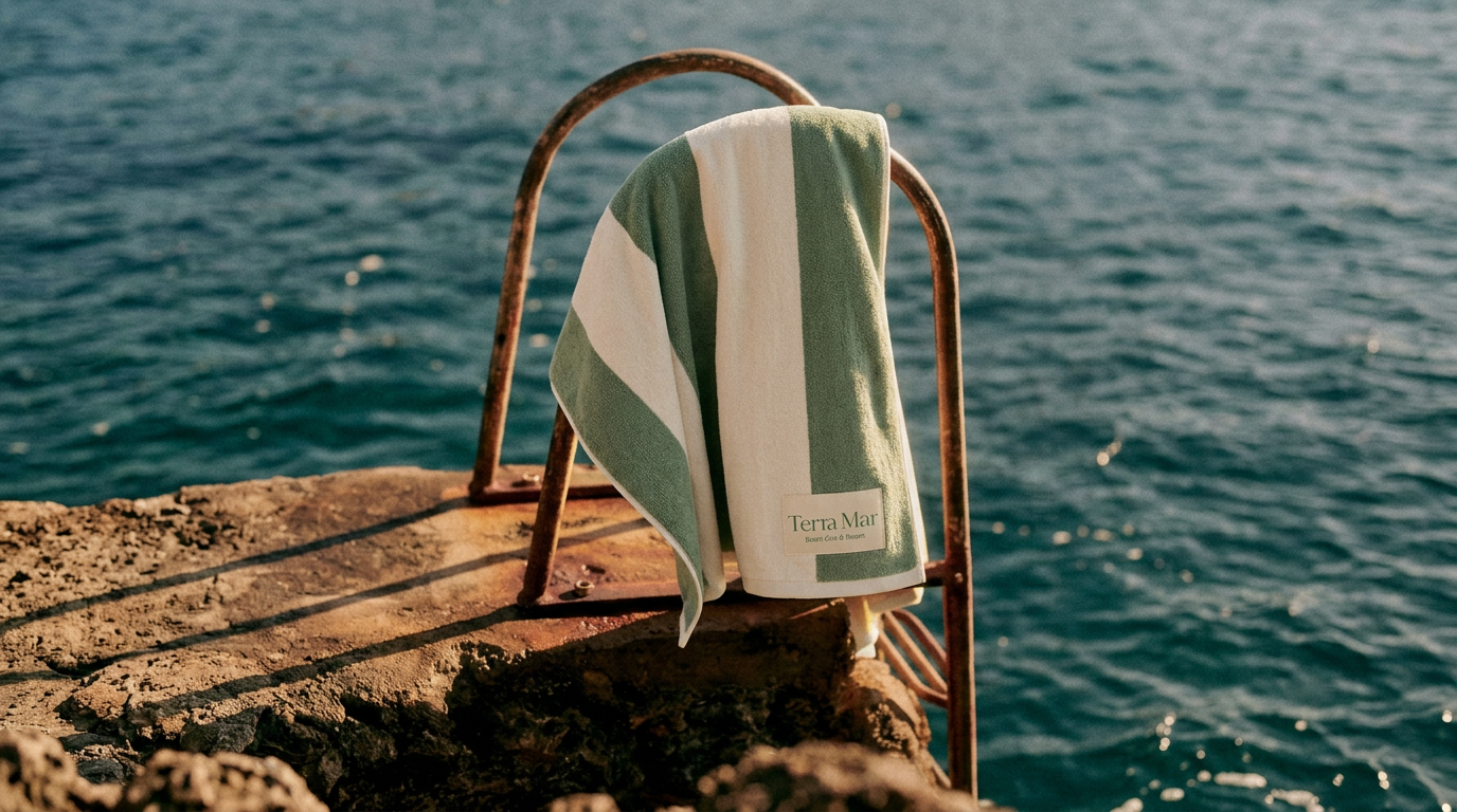 Firefly_Gemini Flash_can you replace the yellow towel with the green striped mock up one 516394.png