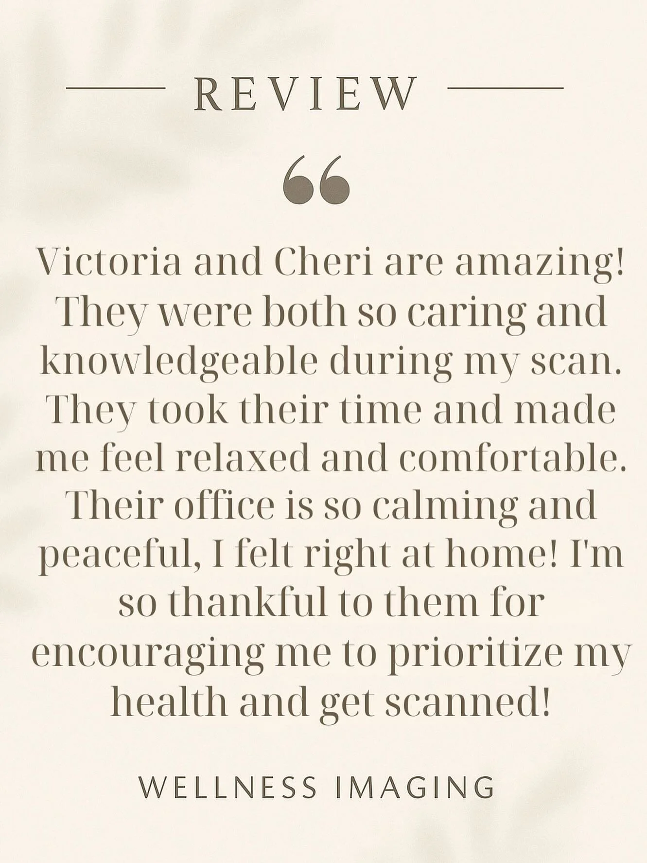 Thank you for trusting us to take care of you.
